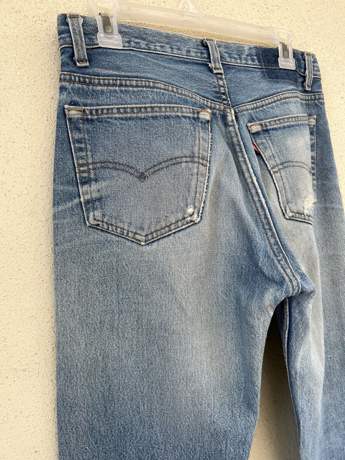 Levi's Vintage 80s Levi’s 501 Distressed Faded Blue Denim Jeans Size US 30 / EU 46 - 15 Thumbnail