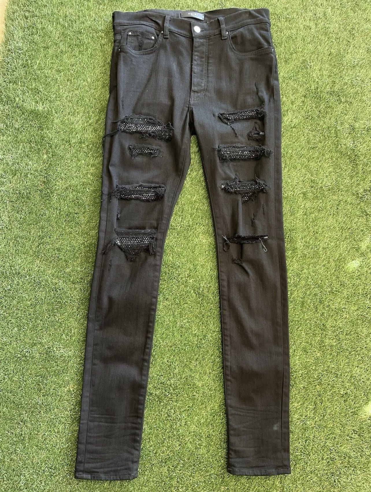 Amiri Size 34 - Amiri Crystal Patches MX1 Skinny Jeans $2,395 Size US 34 / EU 50 - 1 Thumbnail