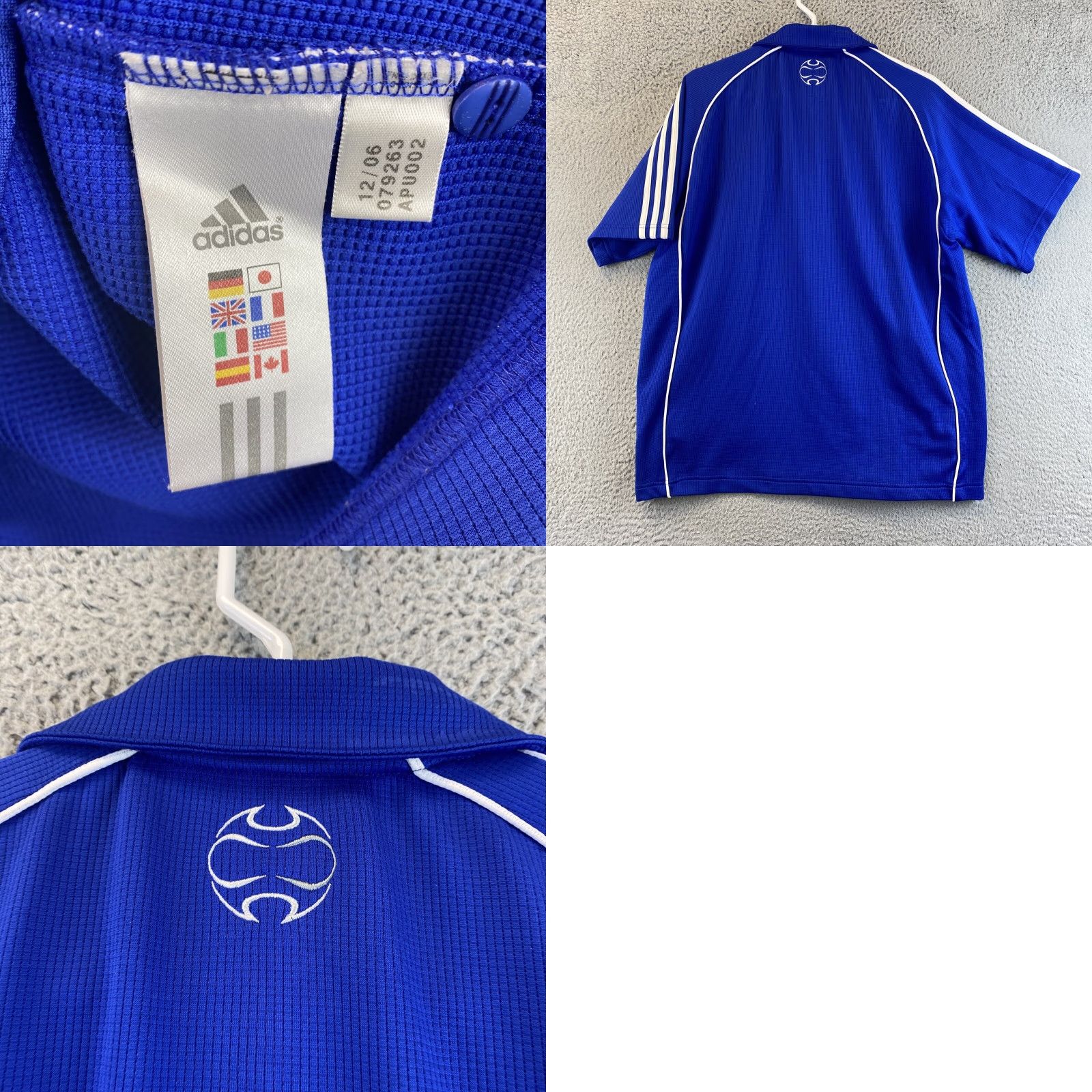 Adidas adidas Climalite Golf Polo Shirt L Solid Blue Men Short Sleeve Button Collar 80-58 Size US L / EU 52-54 / 3 - 8 Thumbnail
