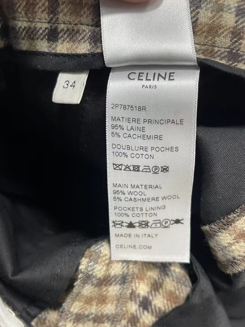 Celine Celine Houndstooth WideLeg Trousers Size US 34 / EU 50 - 6 Thumbnail