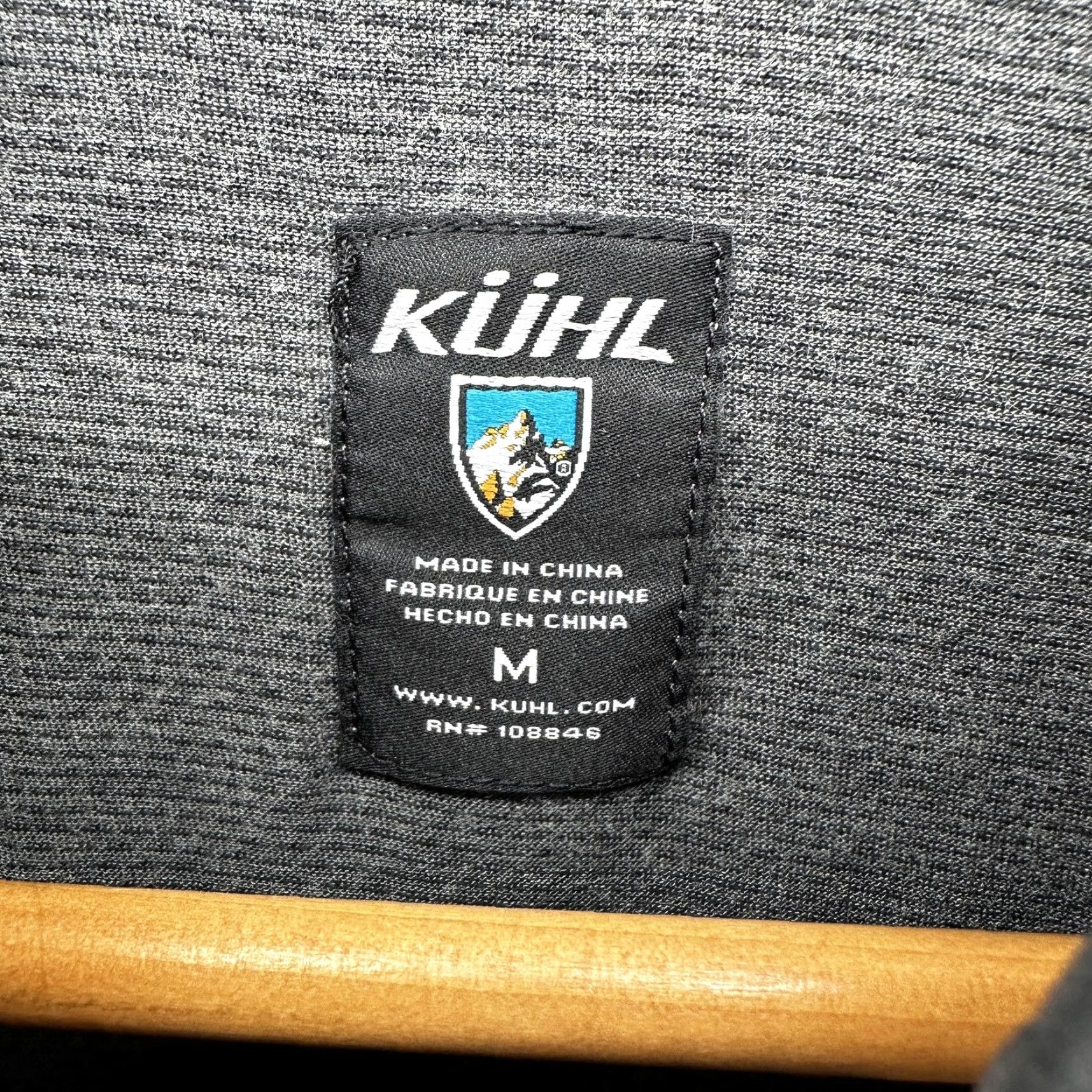 Vintage Kuhl Shirt Mens Medium Gray Hybrid Knit Woven Long Sleeve Button Front Outdoor Casual Workwear Hiking Pockets Embroidered Shield Patch Mens Size US M / EU 48-50 / 2 - 6 Thumbnail
