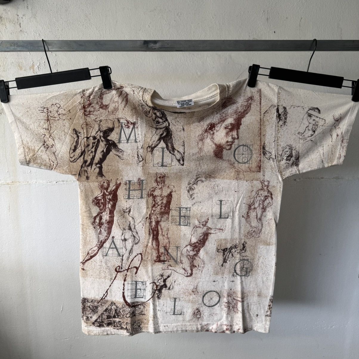 Vintage 90s Michelangelo Renaissance Art David Fullprint Shirt Size US L / EU 52-54 / 3 - 1 Thumbnail