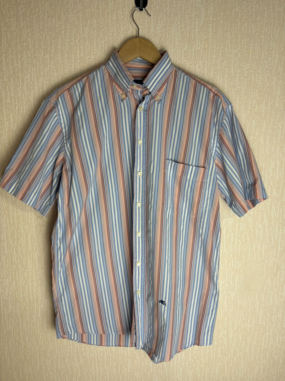 Etro Etro Milano Men's Multicolor Striped Shirt Short Sleeve Size US M / EU 48-50 / 2 - 1 Thumbnail