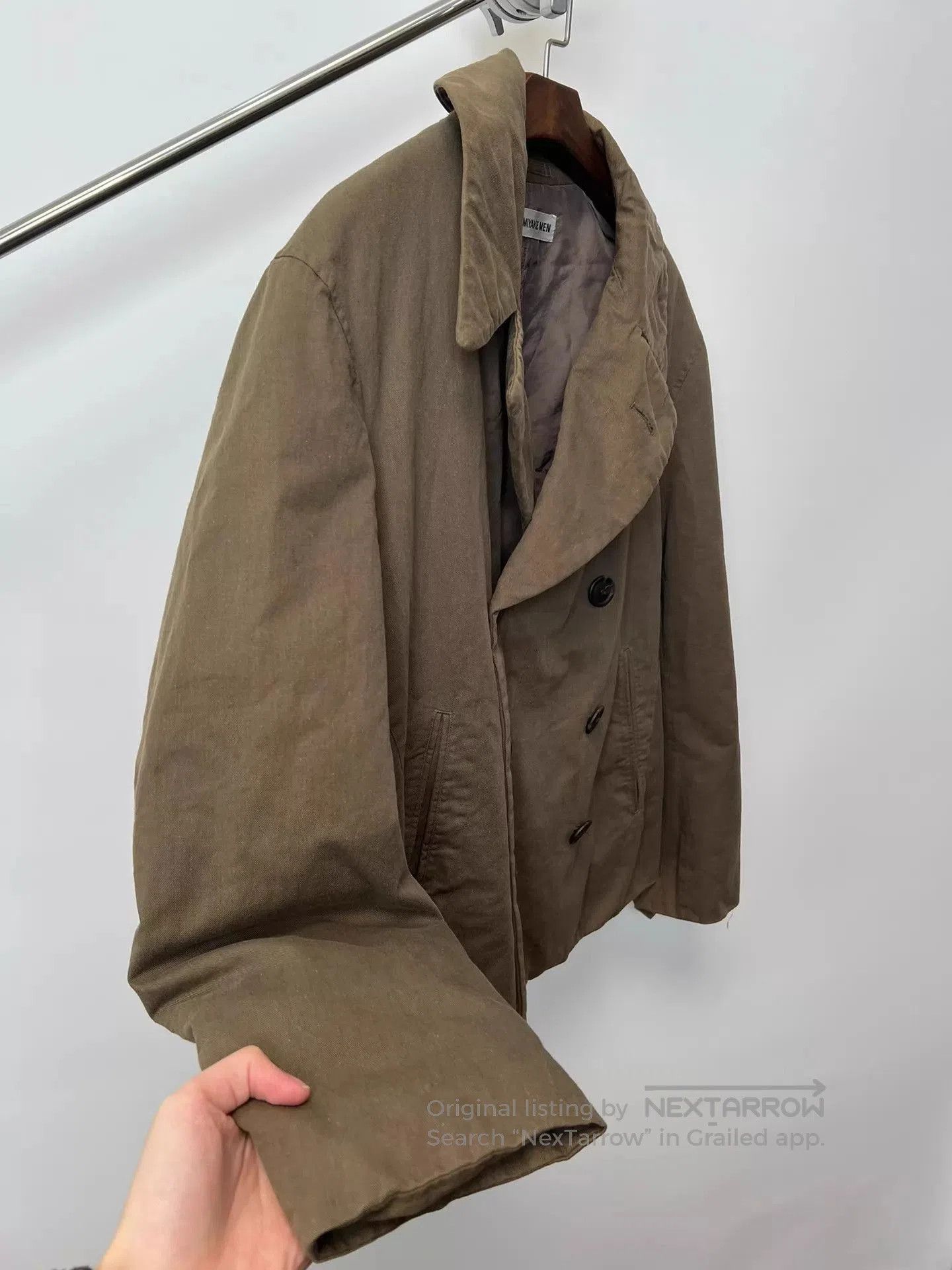Issey Miyake Beige Double-Breasted Light Jacket Size M. Size US M / EU 48-50 / 2 - 6 Thumbnail