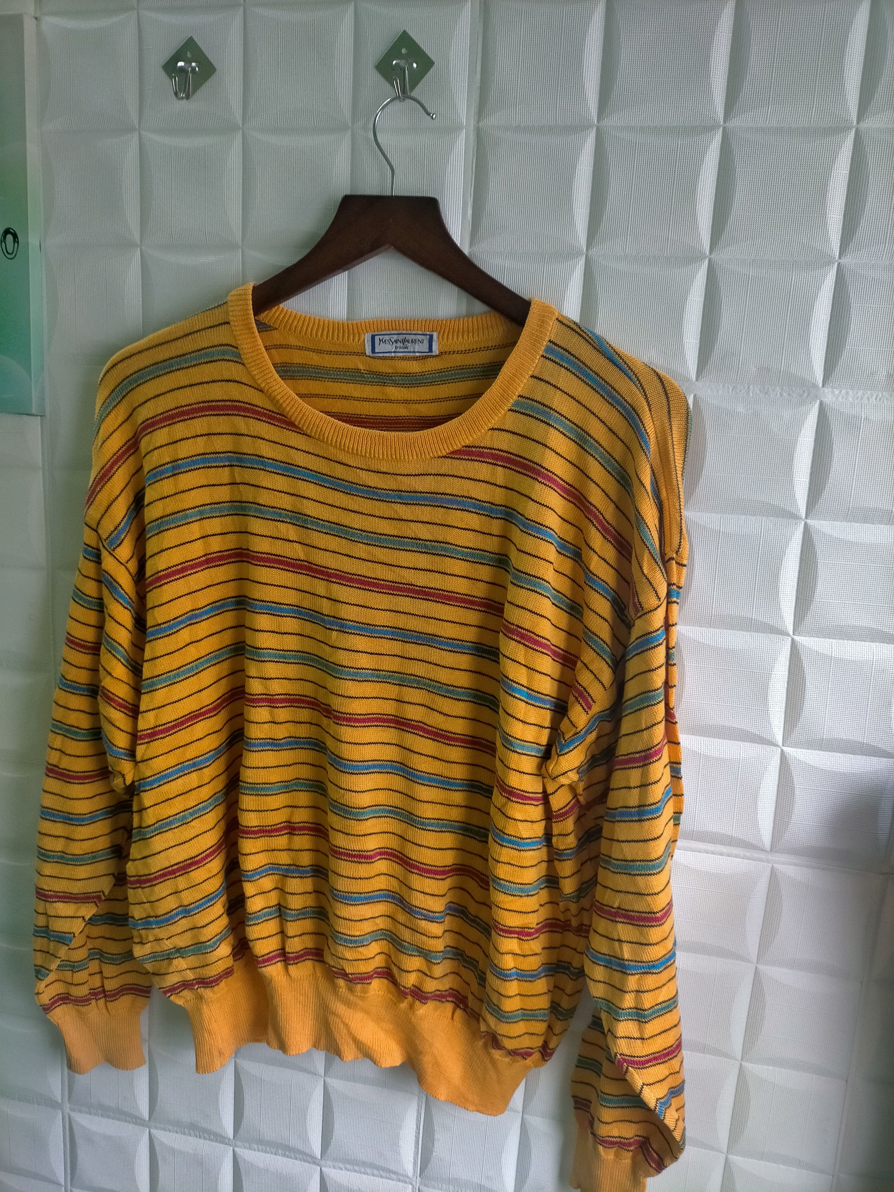 Yves Saint Laurent Vintage Yves Saint Laurent Tricots Stripe Knitwear Size L / US 10 / IT 46 - 2 Thumbnail