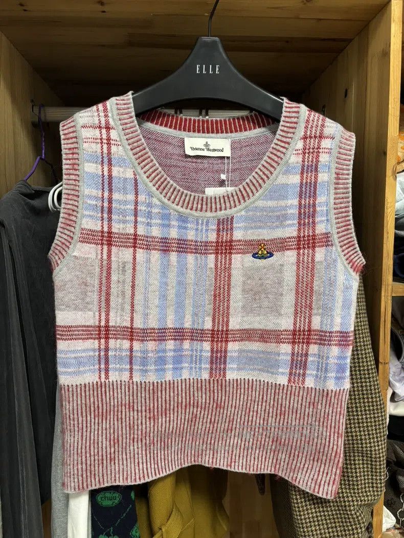 Vivienne Westwood Vivienne Westwood Plaid Knit Vest, Wool Mulberry Silk Fabr Size L / US 10 / IT 46 - 2 Thumbnail
