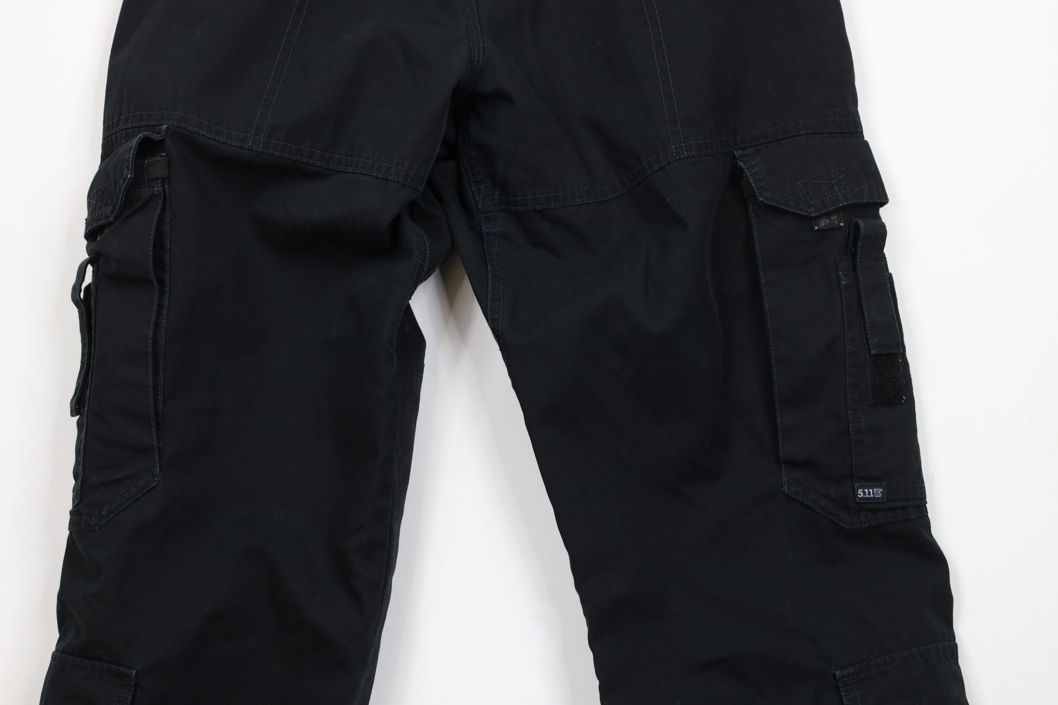 Vintage 5.11 Tactical Series Double Knee Ripstop Cargo Pants Black Size 30" / US 8 / IT 44 - 12 Thumbnail