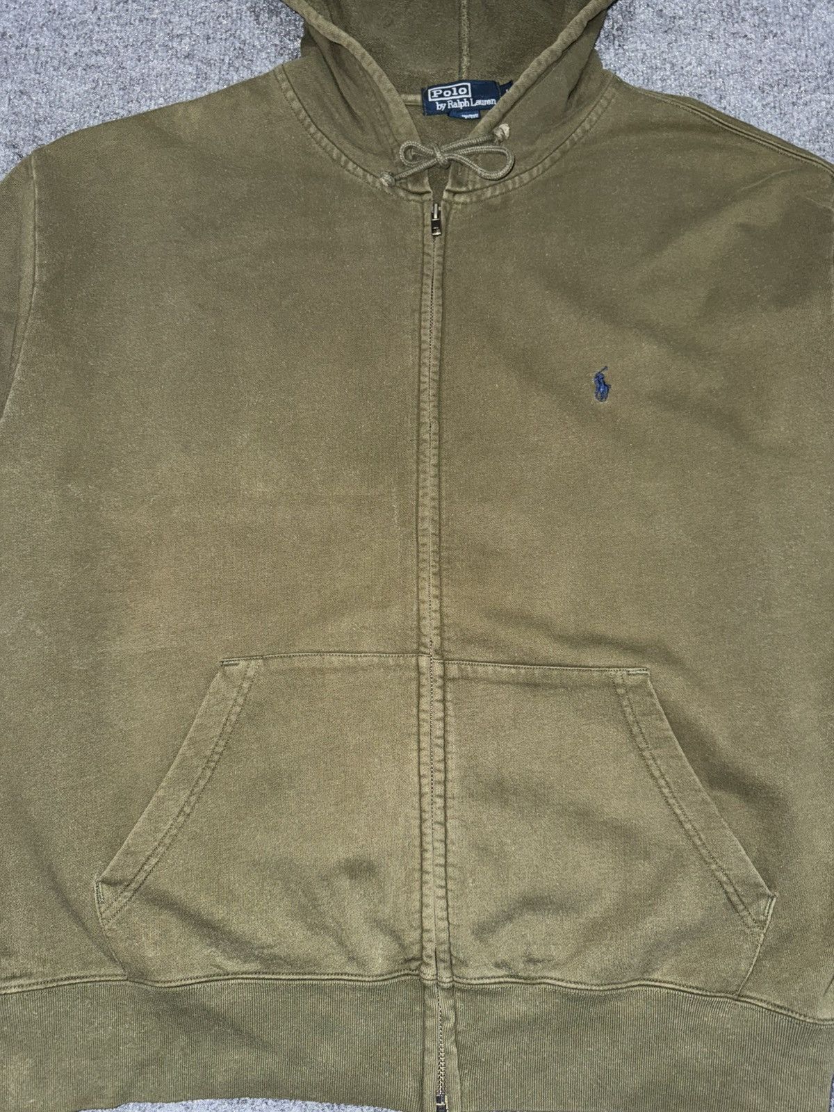 Polo Ralph Lauren Vintage Polo Ralph Lauren Olive Hoodie Full Zip Faded L Size US L / EU 52-54 / 3 - 2 Thumbnail