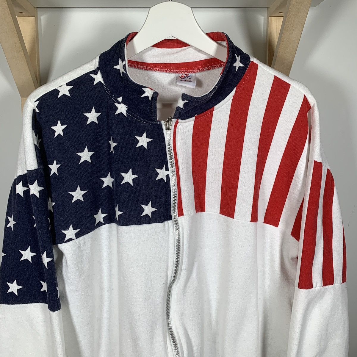 Vintage Vintage 80s 90s America USA Flag 1/4 zip sweatshirt Size US M / EU 48-50 / 2 - 6 Thumbnail