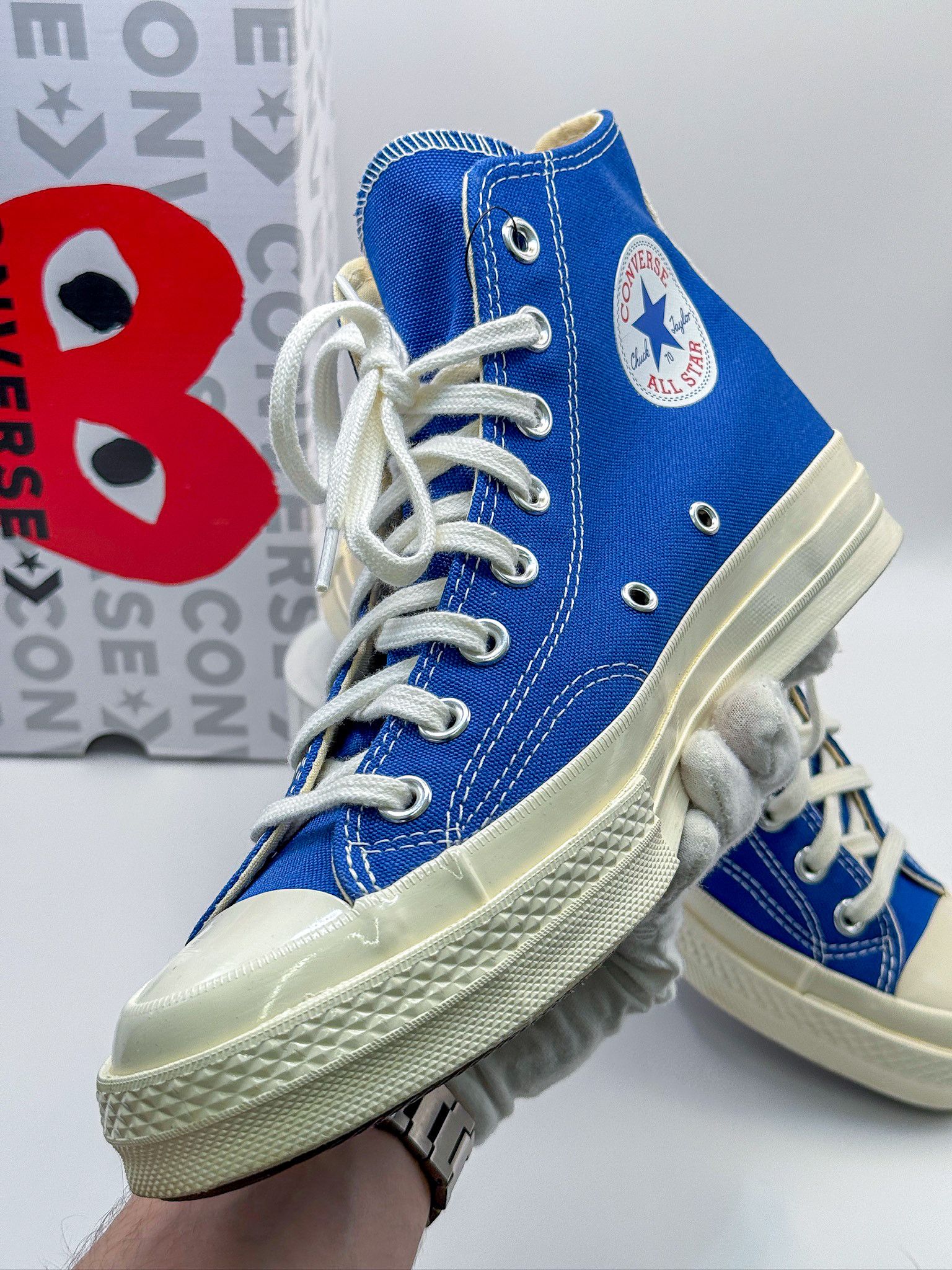 Comme des Garcons PLAY × Converse Converse x Comme des Garçons PLAY Chuck 70 High Blue Quartz Size US 8 / EU 41 - 4 Thumbnail