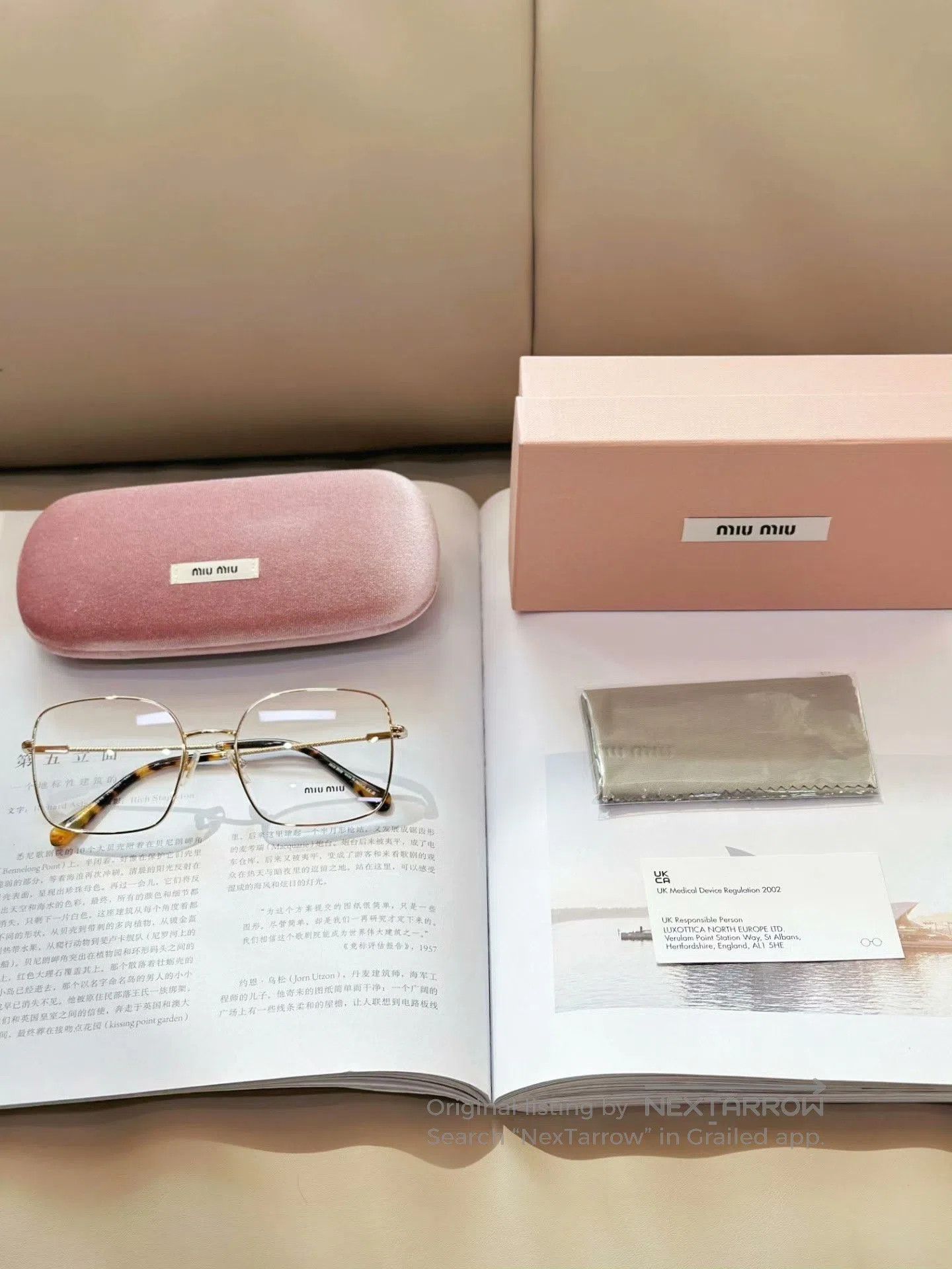 Miu Miu Miu Miu Gold Square-Round Plain Glasses. Size ONE SIZE - 9 Thumbnail