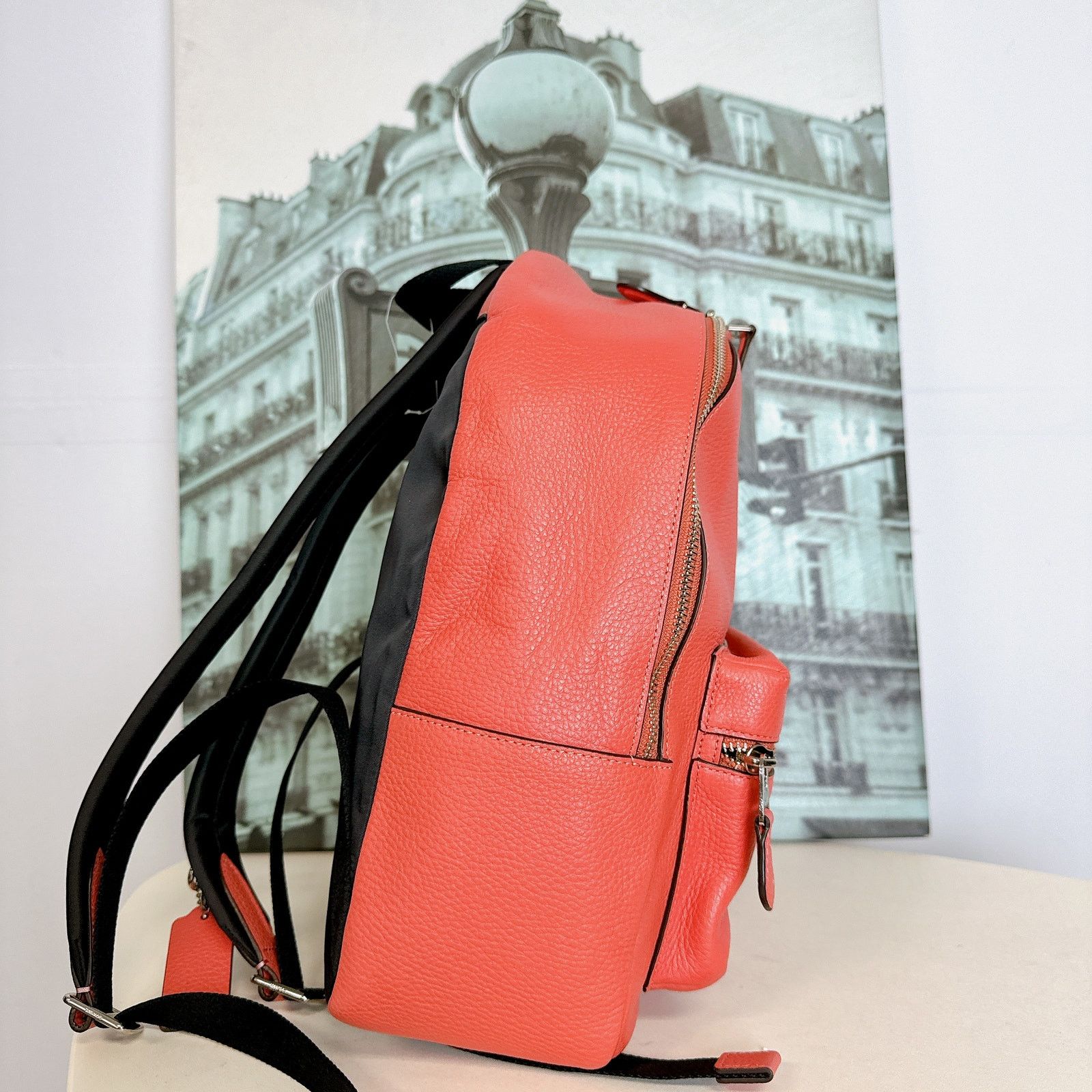 Coral Coach Backpack Coach F30550 Medium Charlie Backpack IN Coral main image 4