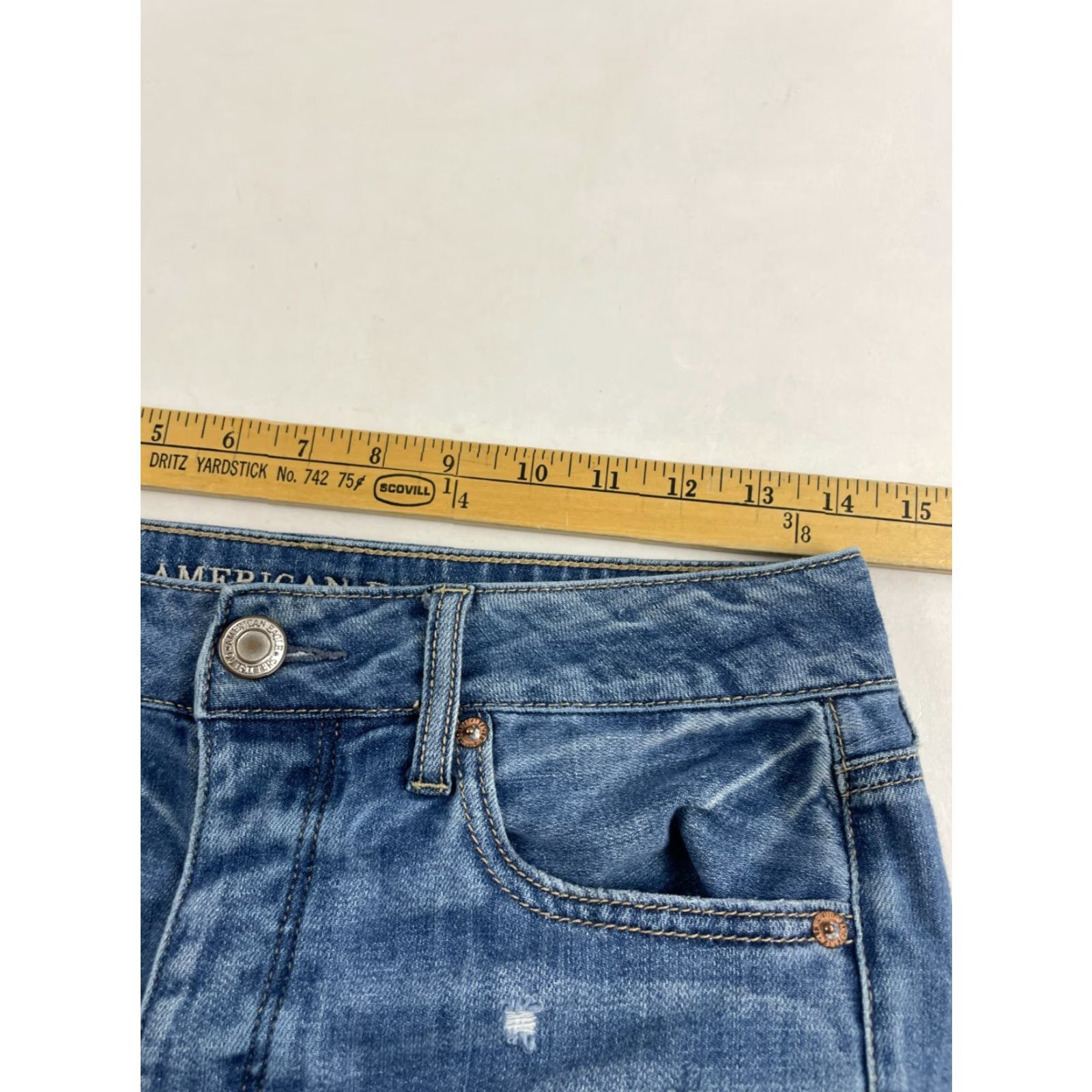 American Eagle Outfitters American Eagle Outfitters Jeans Women's 4 Blue Denim Tomgirl Distressed Size 27" / US 4 / IT 40 - 3 Thumbnail