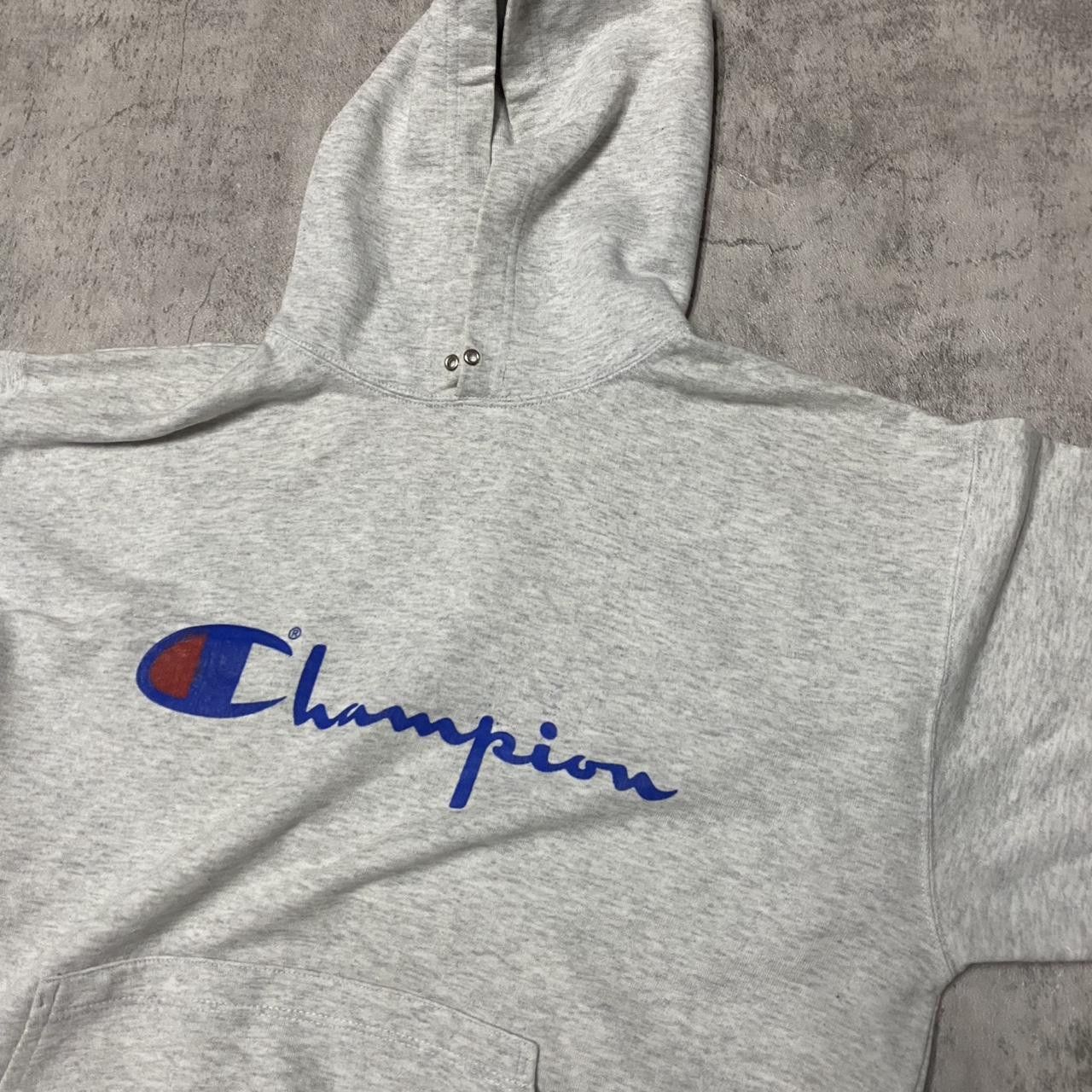 Champion Grey Champion cotton hoodie with blue logo hoodie Size US M / EU 48-50 / 2 - 2 Thumbnail