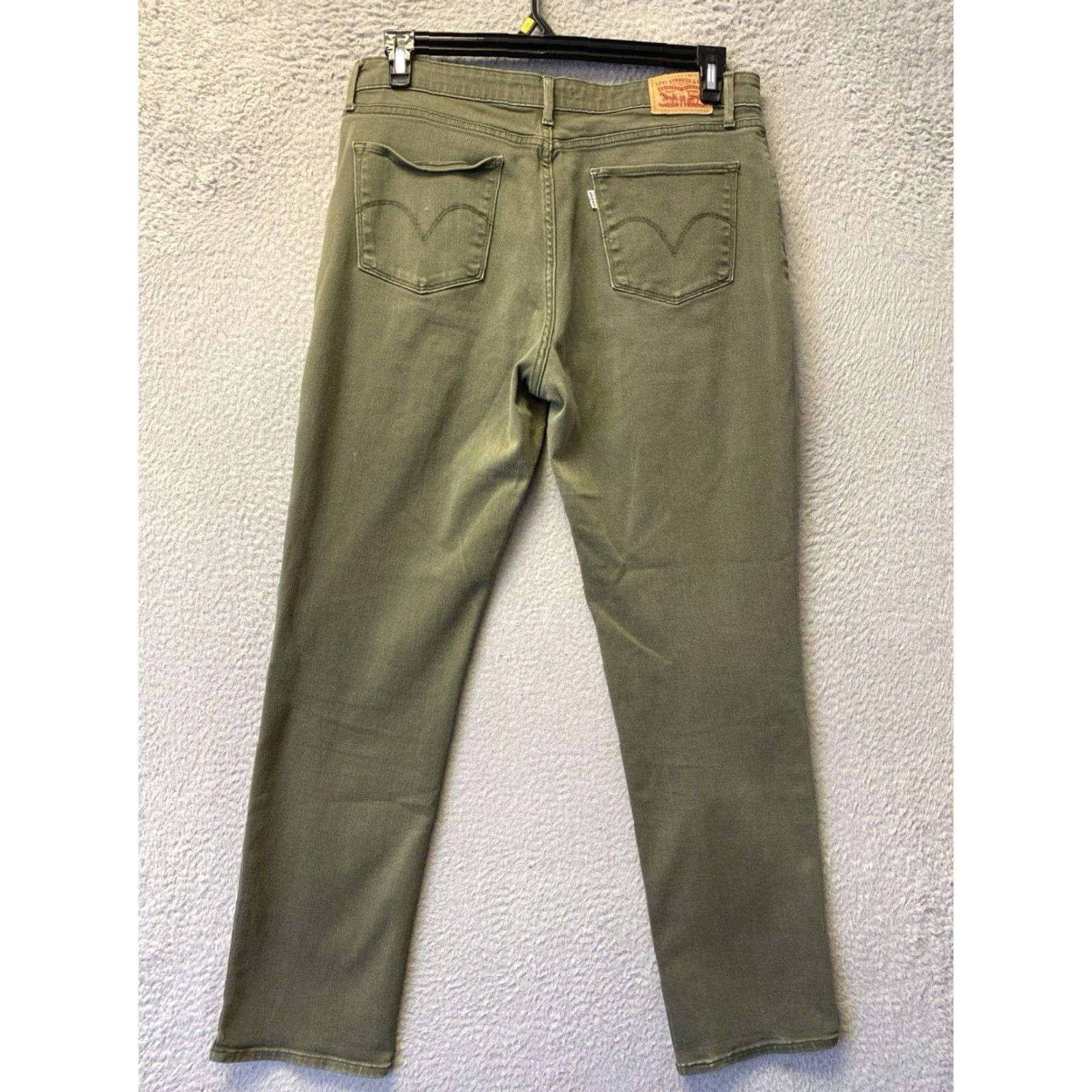 Levi's Levi's Women's Mid Rise Skin Jeans Pants 34x30 Green Denim Cotton Elastodiene Straight Leg Relaxed Fit Front Pocket Back Pocket Coin Pocket Womens Size 24" / US 00 / IT 34 - 7 Thumbnail
