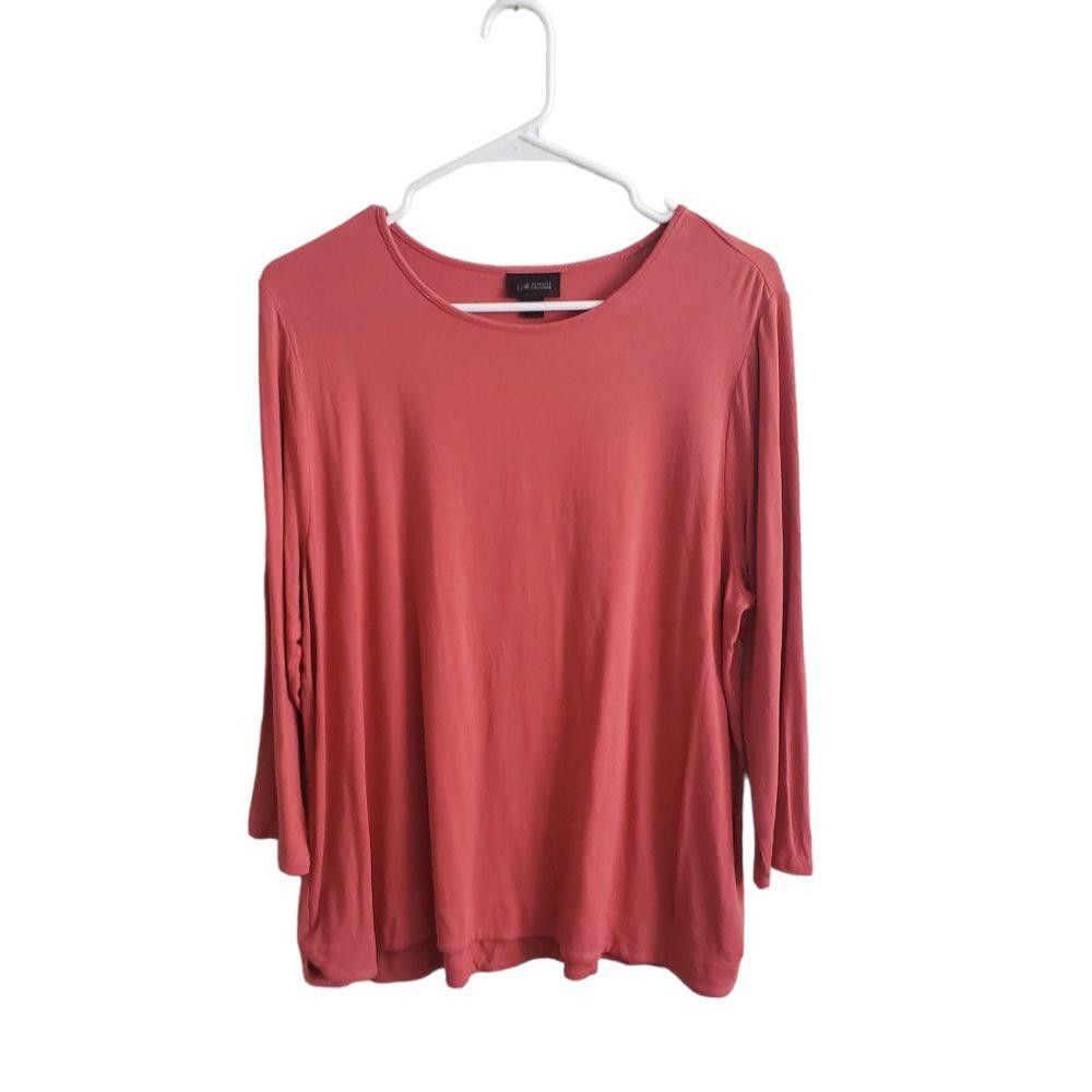 Designer CT658a J. Jill Ladies Orange T-shirt 3/4 Sleeve L Size L / US 10 / IT 46 - 1 Thumbnail