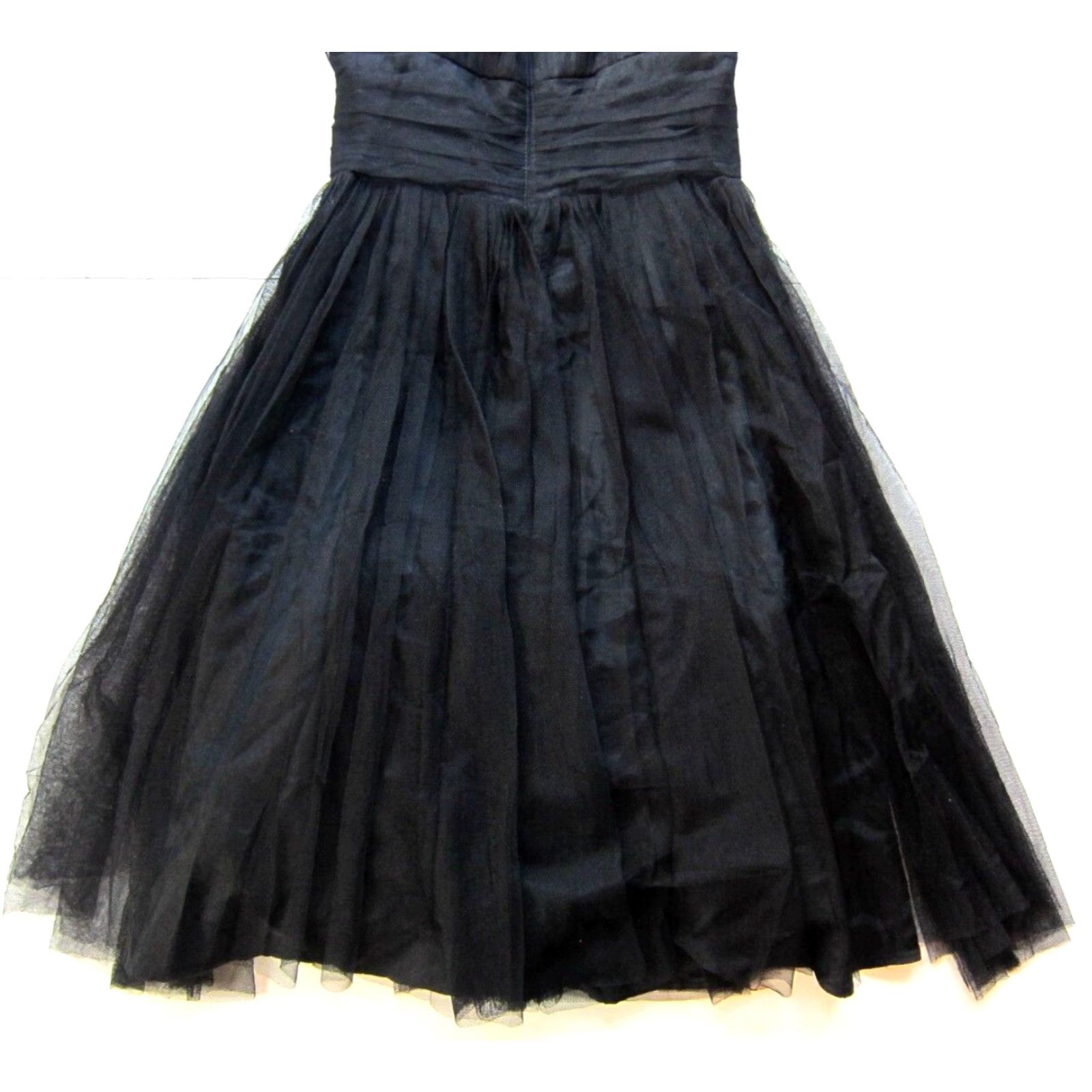 Vintage VINTAGE Betsy & Adam Linda Bernell Black Lace Beaded Ruched Spaghetti Strap Dress Small Size S / US 4 / IT 40 - 8 Thumbnail