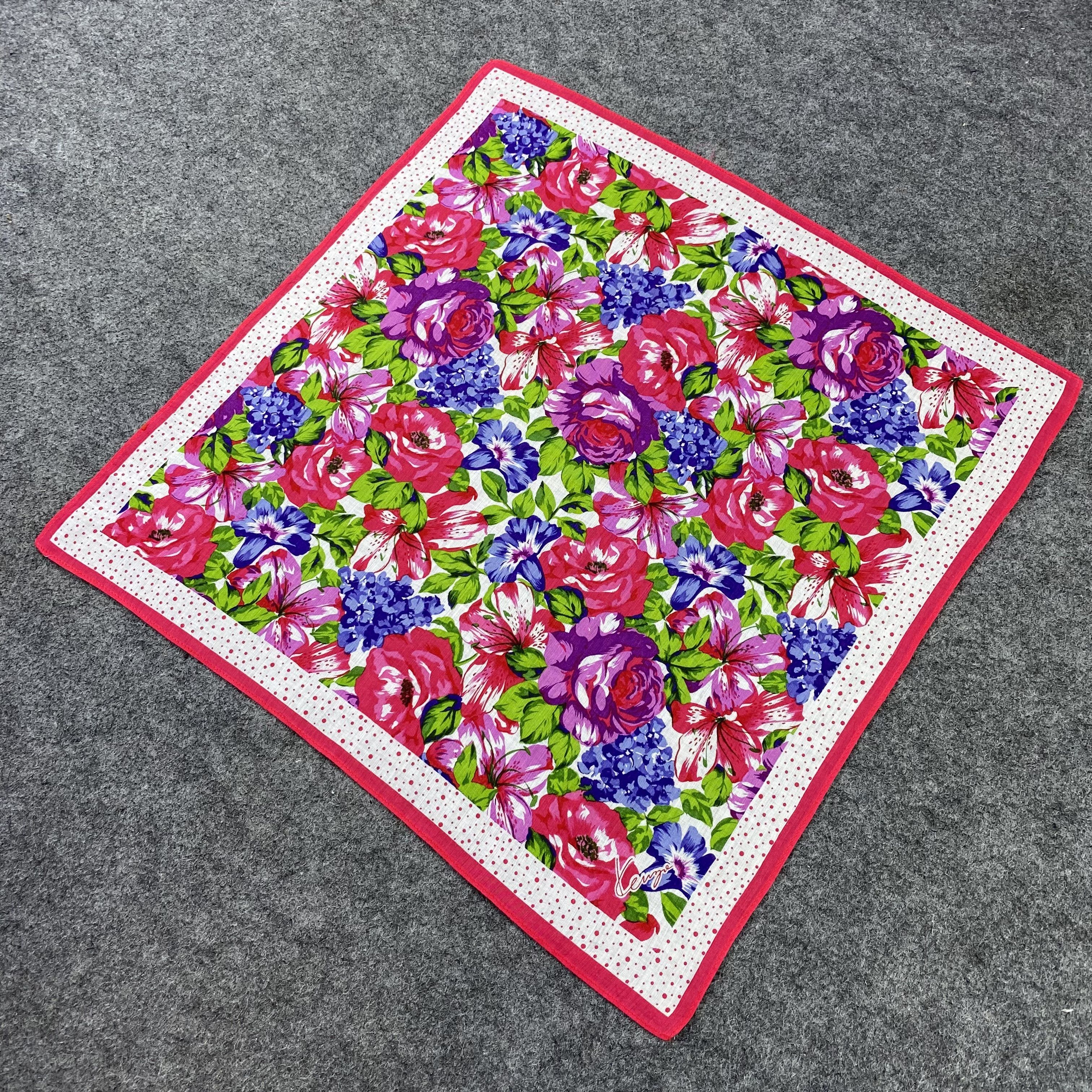 Kenzo × Vintage Kenzo Handkerchief / Bandana / Neckerchief-B1360 Size ONE SIZE - 4 Thumbnail