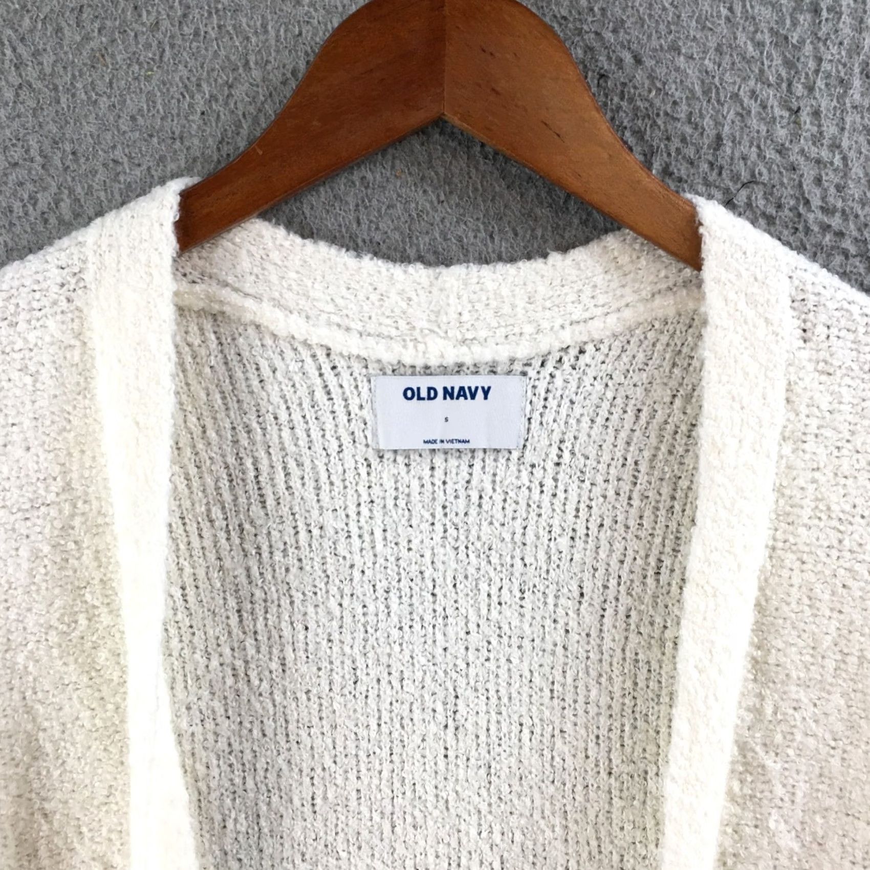 Old Navy Old Navy Cardigan Womens S Ivory Open Front Long Sleeve Knit Sweater Pockets Size S / US 4 / IT 40 - 3 Thumbnail