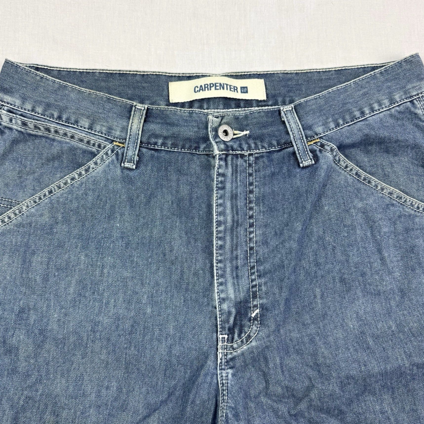 Gap VINTAGE Gap Carpenter Jean Shorts Adult 33 Blue Baggy Grunge 90s Mens Size US 33 - 2 Thumbnail