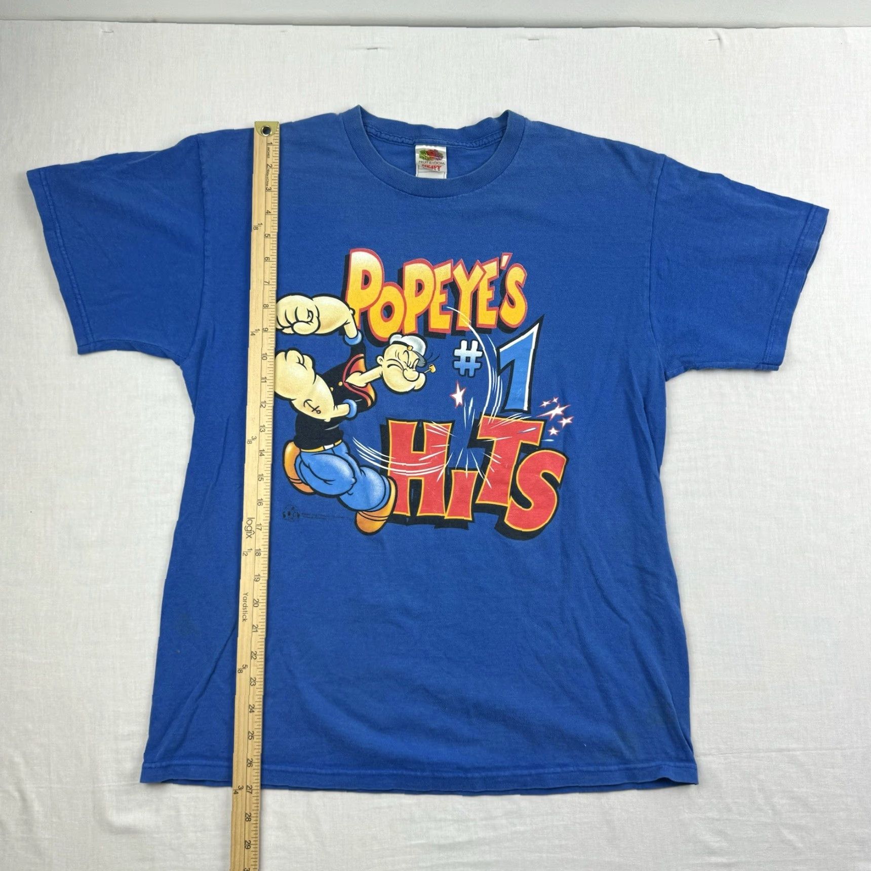 Fruit Of The Loom Vintage Popeye Shirt Adult Large Blue Cartoon Y2K Grunge Funny 2000s #1 Hits Nike Size US L / EU 52-54 / 3 - 6 Thumbnail