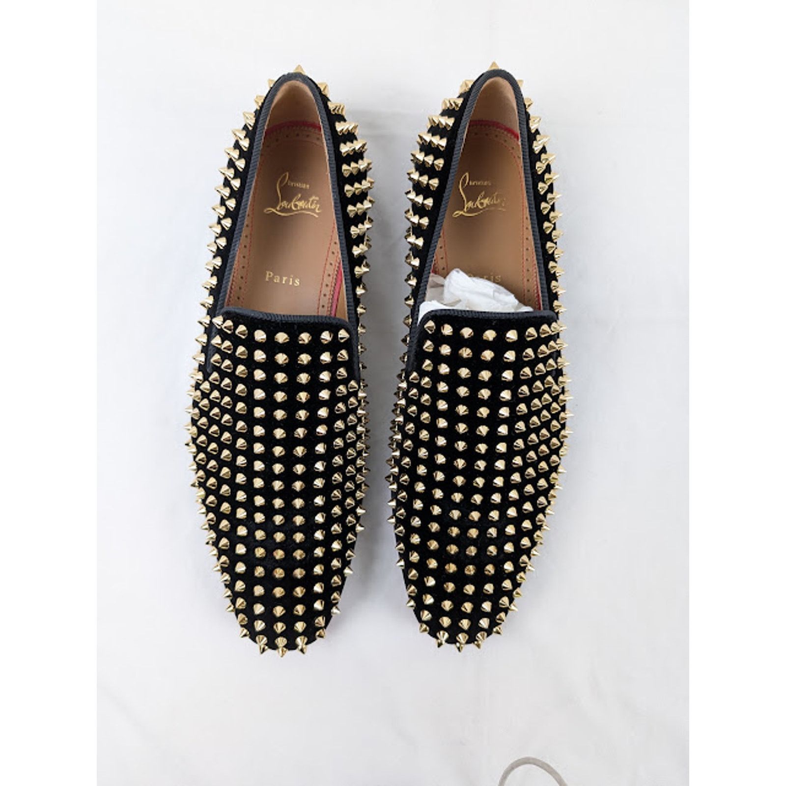 Christian Louboutin o1rshd1 Dandelion Spikes Flat Shoes in Black/Dorado Size US 10.5 / EU 43-44 - 15 Thumbnail