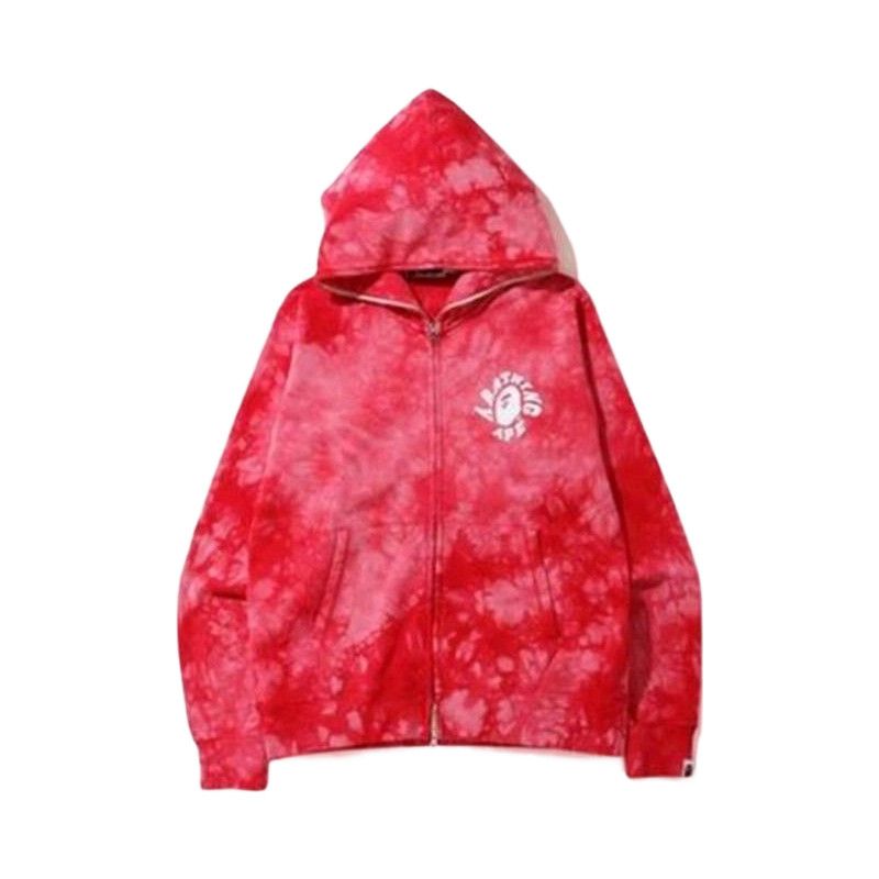 Bape A BATHING APE Tie-Dye Zip Up Hoodie Red Size XL Size US XL / EU 56 / 4 - 1 Thumbnail