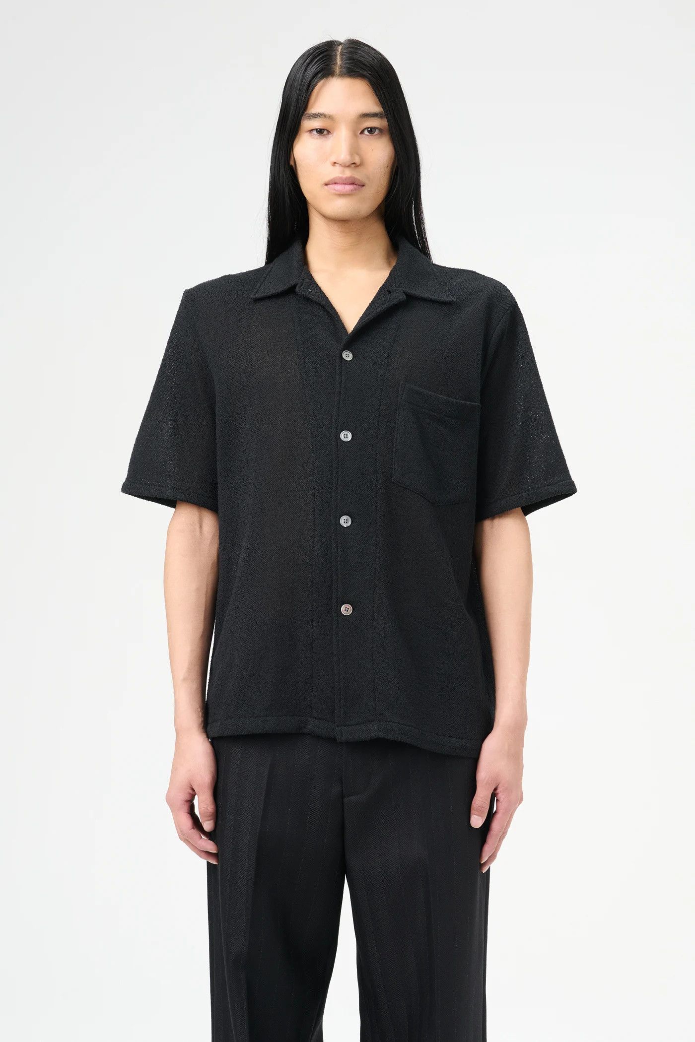 Our Legacy BOX SHIRT SHORTSLEEVE Black Boucle Size US S / EU 44-46 / 1 - 2 Thumbnail