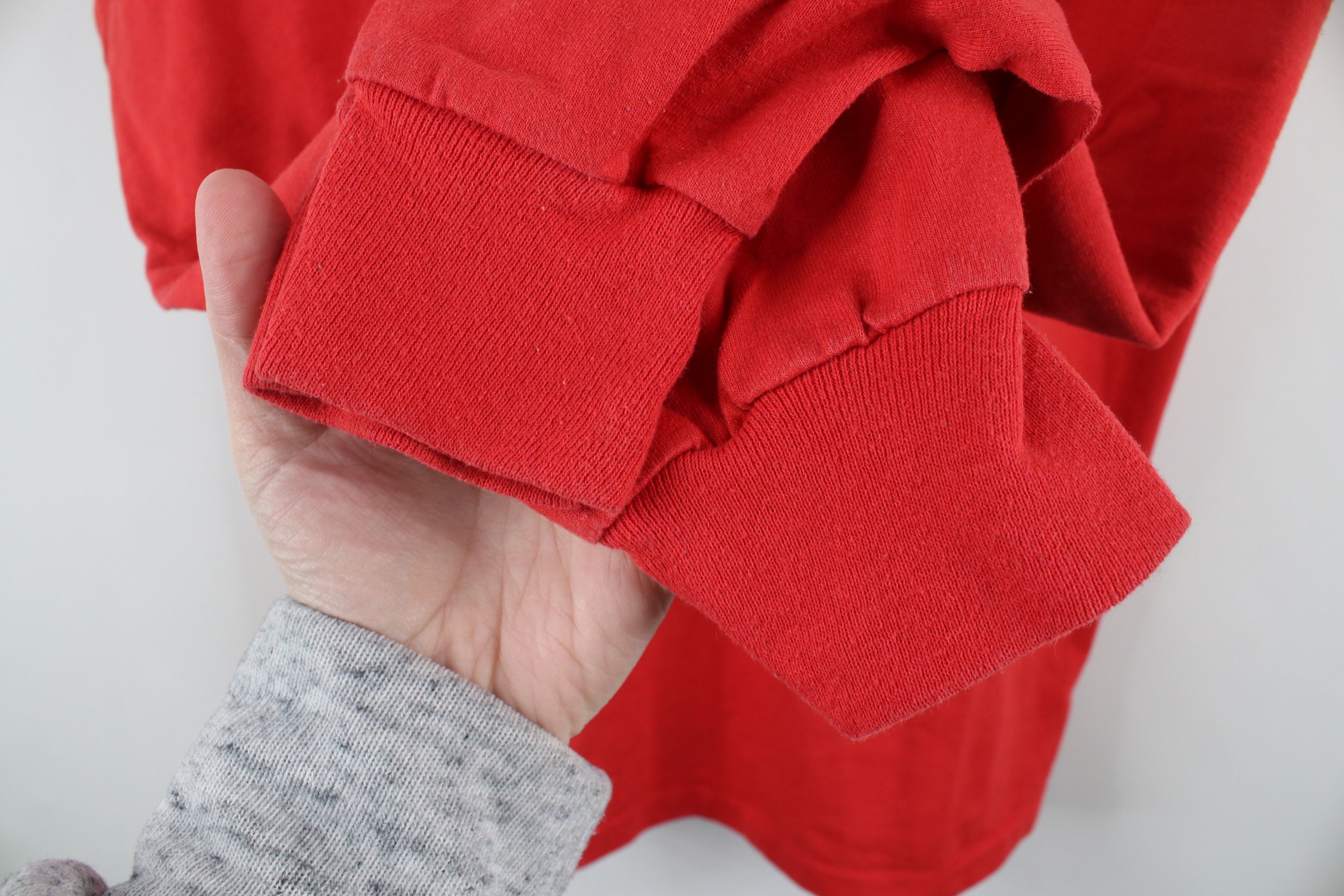Vintage Vintage 80s 90s Streetwear Blank Long Sleeve T-Shirt Red USA Size US L / EU 52-54 / 3 - 4 Thumbnail