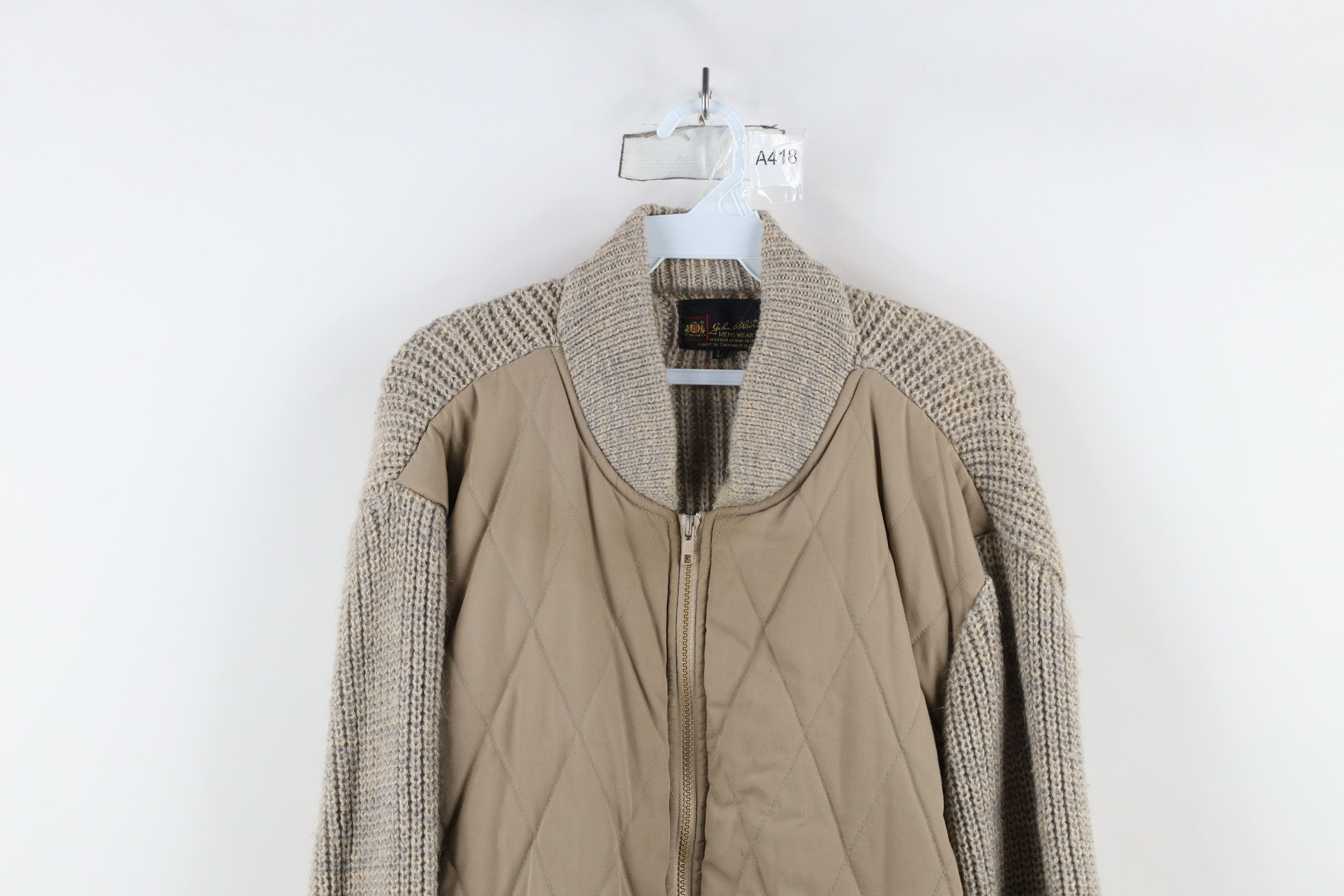 Vintage Vintage 60s 70s Streetwear Wool Ribbed Knit Sweater Jacket Size US L / EU 52-54 / 3 - 2 Thumbnail