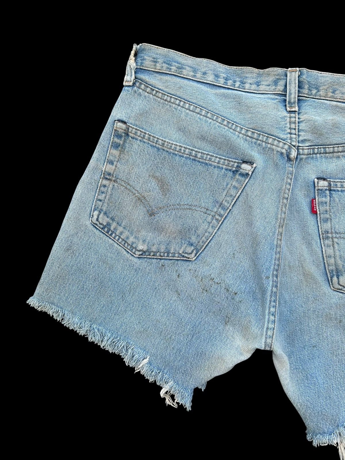 Kapital 80's THRASHED Levis 524 Selvedge Distressed Short Denim Jean Size US 34 / EU 50 - 8 Thumbnail