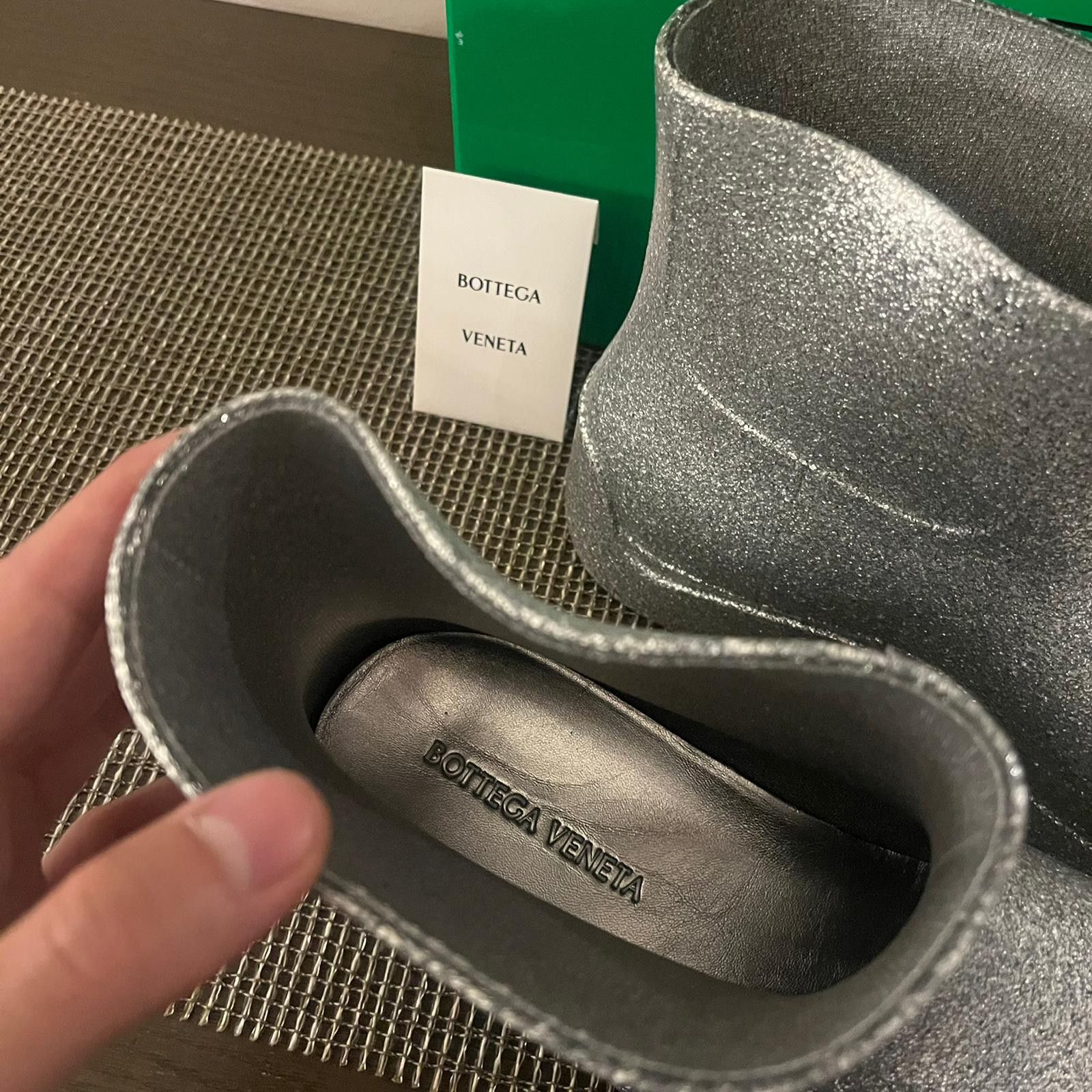 Bottega Veneta o1rshd1 Puddle Ankle Boots Spark Rubber in Silver Size US 10 / EU 43 - 11 Thumbnail