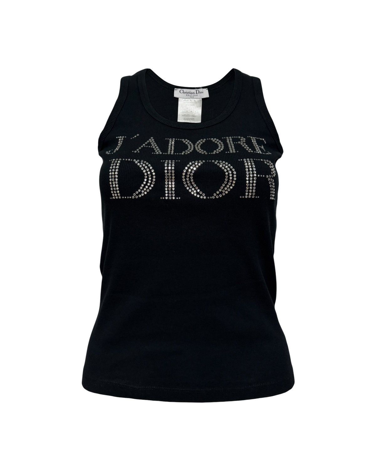 Dior CHRISTIAN DIOR F/W 2003 "J'ADORE DIOR" Rhinestone Tank Top Size M / US 6-8 / IT 42-44 - 1 Thumbnail