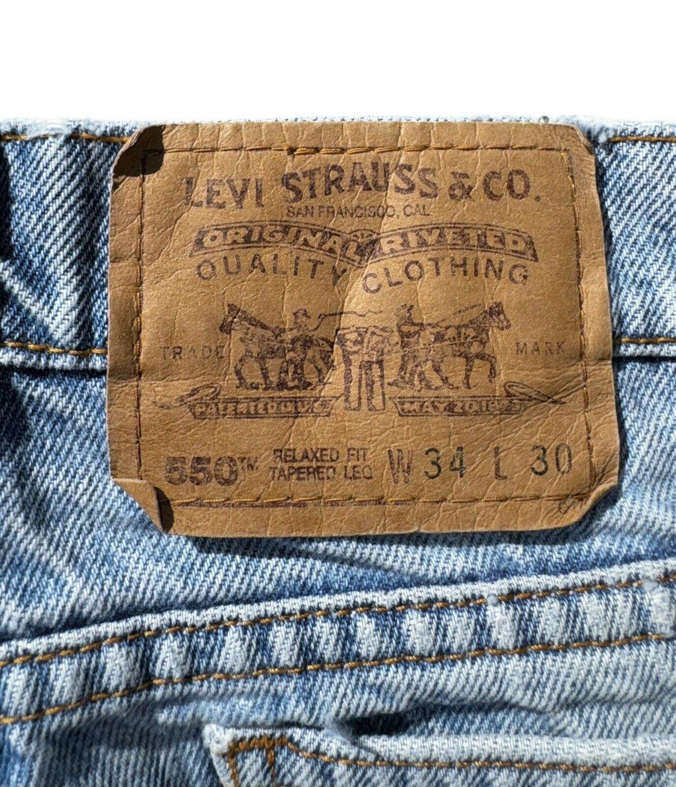 Levi's Vintage Levis 550 Light Wash 1995 Jeans 40550-0213 34x30 Size US 34 / EU 50 - 6 Thumbnail
