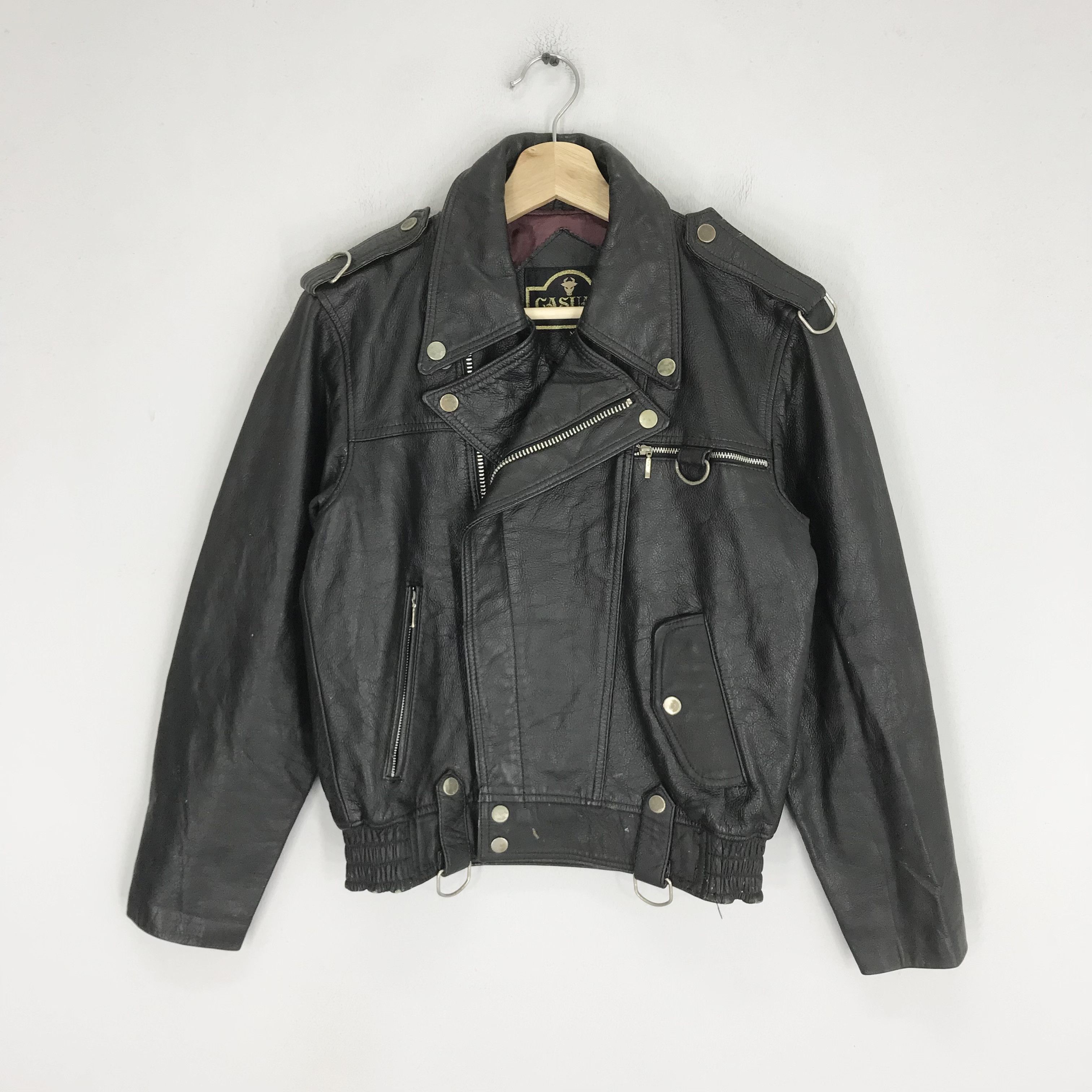 Japanese Brand × Vintage Vintage 90's Casual Leather Jacket Japan Black Double Collar Size US M / EU 48-50 / 2 - 1 Thumbnail