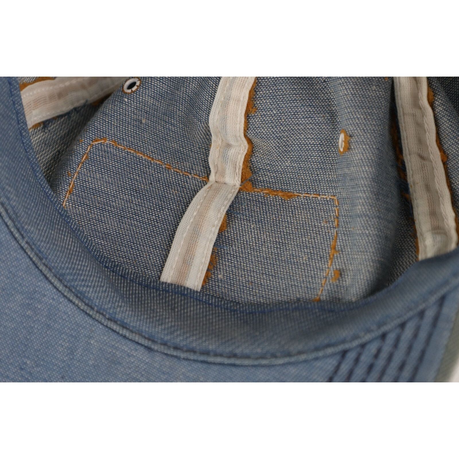 Caterpillar Deadstock Vintage 70s Caterpillar Cat Spell Out Chambray Hat Size ONE SIZE - 10 Thumbnail