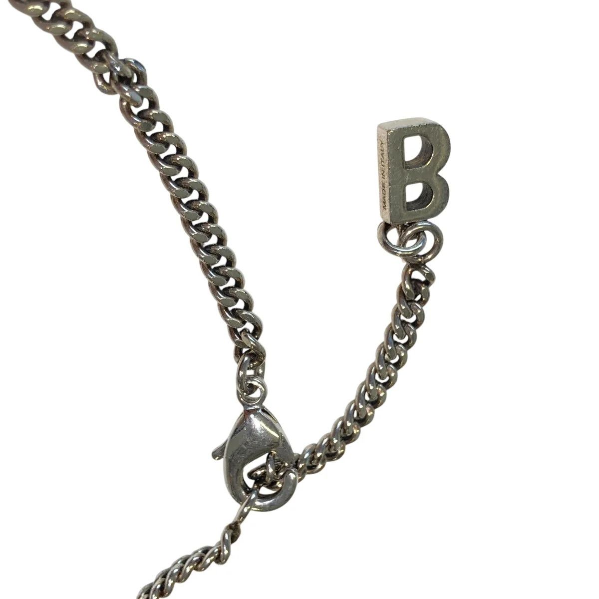 Balenciaga SS22 Typo Logo .925 Silver Necklace Size ONE SIZE - 3 Thumbnail