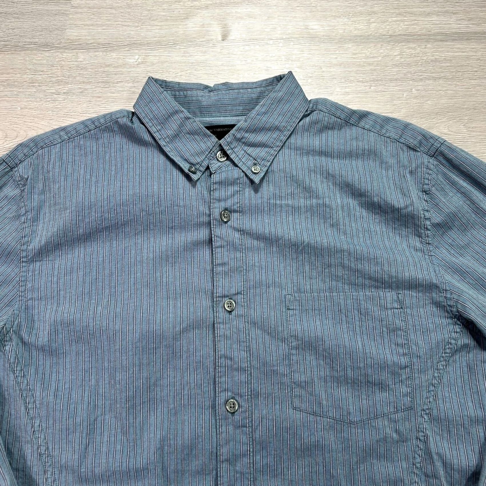 John Varvatos John Varvatos U.S.A. Shirt Mens Medium Striped Button-Down Long Sleeve MVS7C16 Size US M / EU 48-50 / 2 - 3 Thumbnail