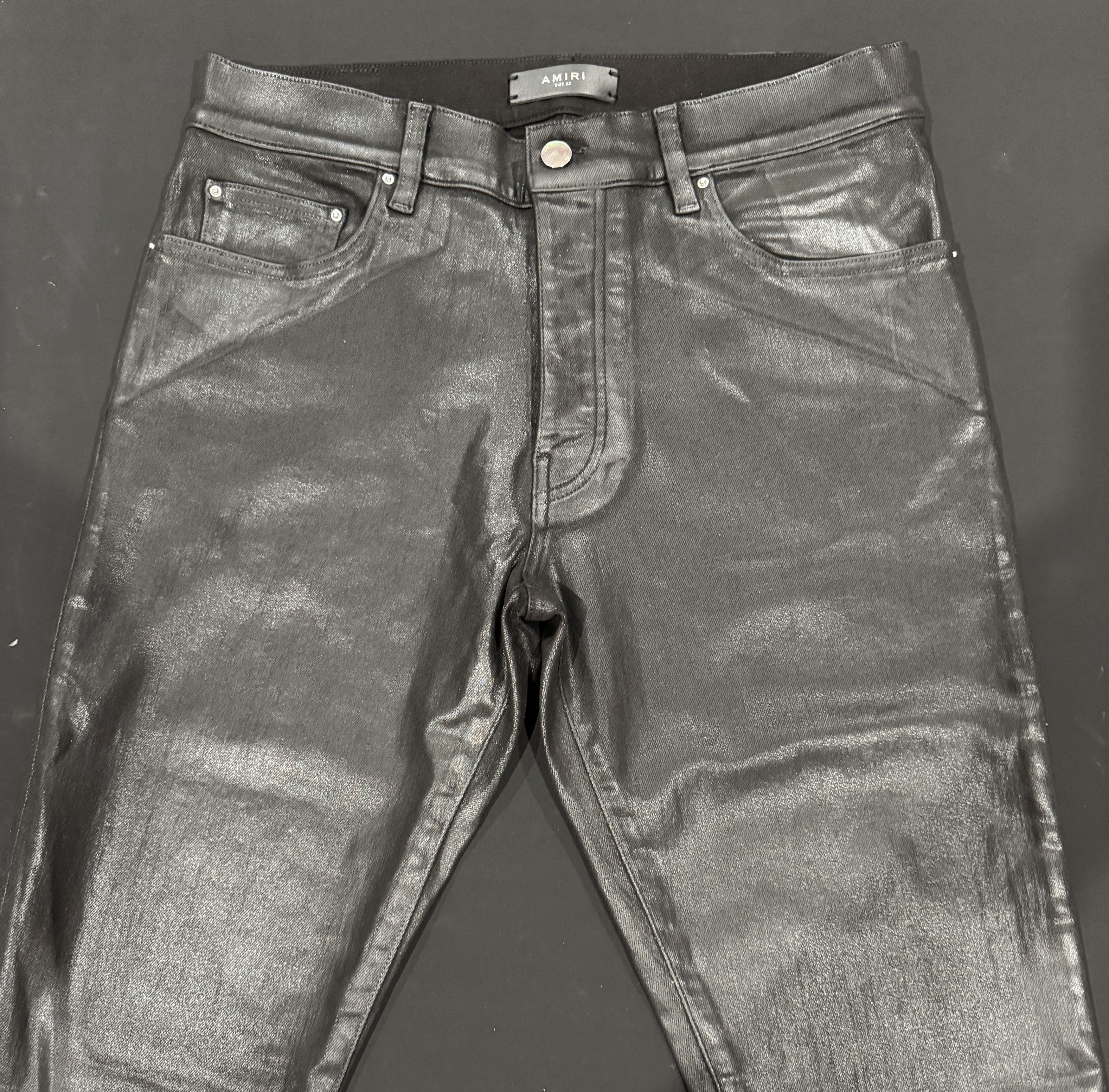 Amiri AMIRI WAXED BLACK JEANS SIZE 33 Size US 33 - 3 Thumbnail
