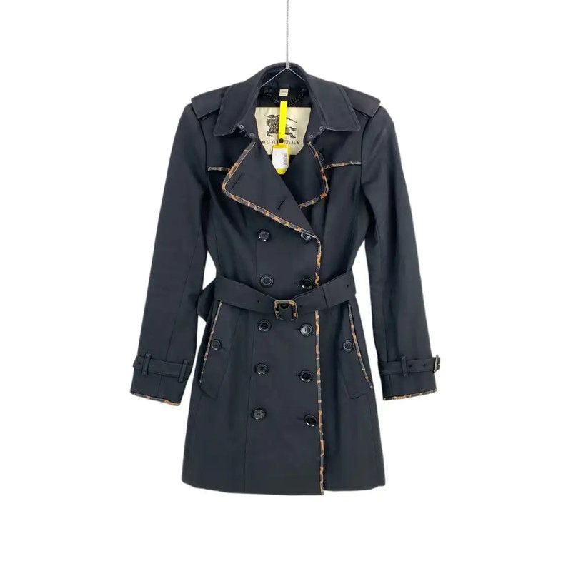 Burberry Burberry Black Cotton Women's Trench Coat Size ONE SIZE - 1 Thumbnail