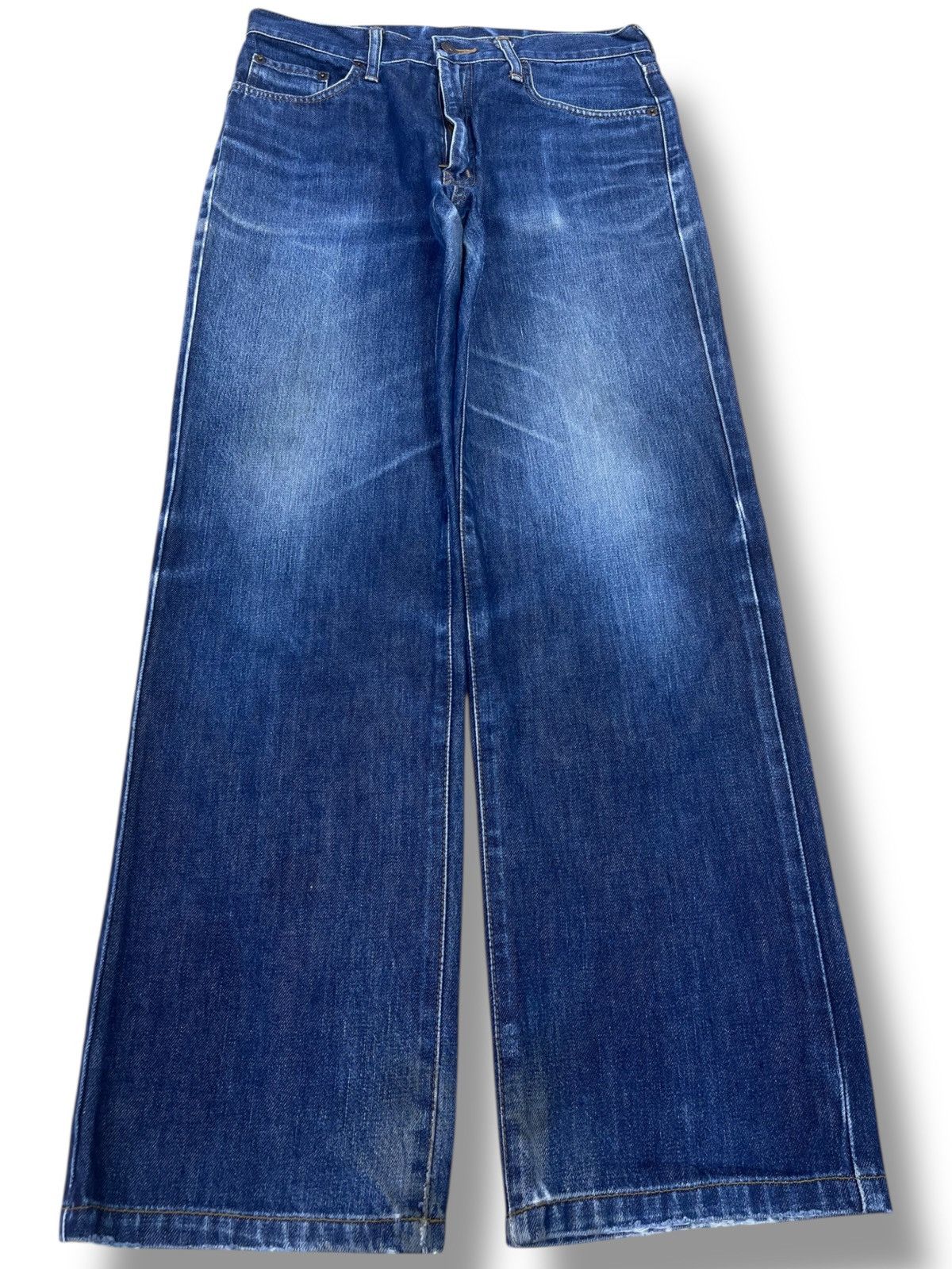 Edwin Edwin Blue Wash Whiskered Style Straight Leg jeans Size US 31 - 1 Thumbnail