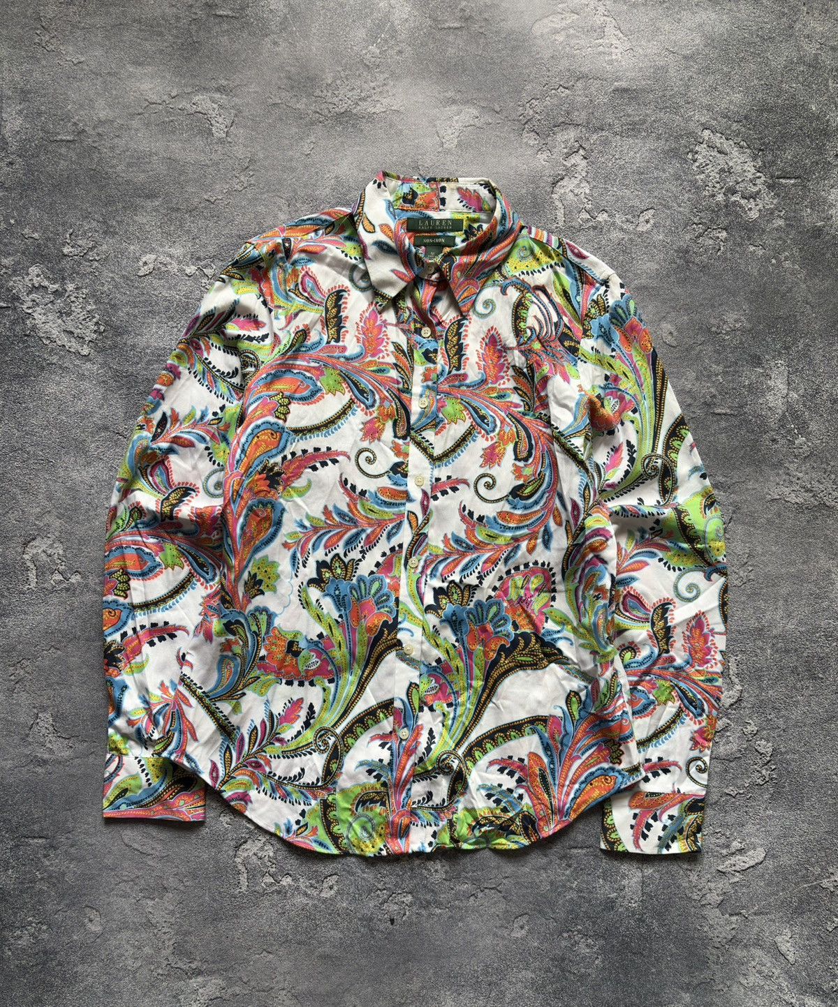 Polo Ralph Lauren Vintage Ralph Lauren Abstract Paisley Print Non-Iron Shirt Size M / US 6-8 / IT 42-44 - 1 Thumbnail