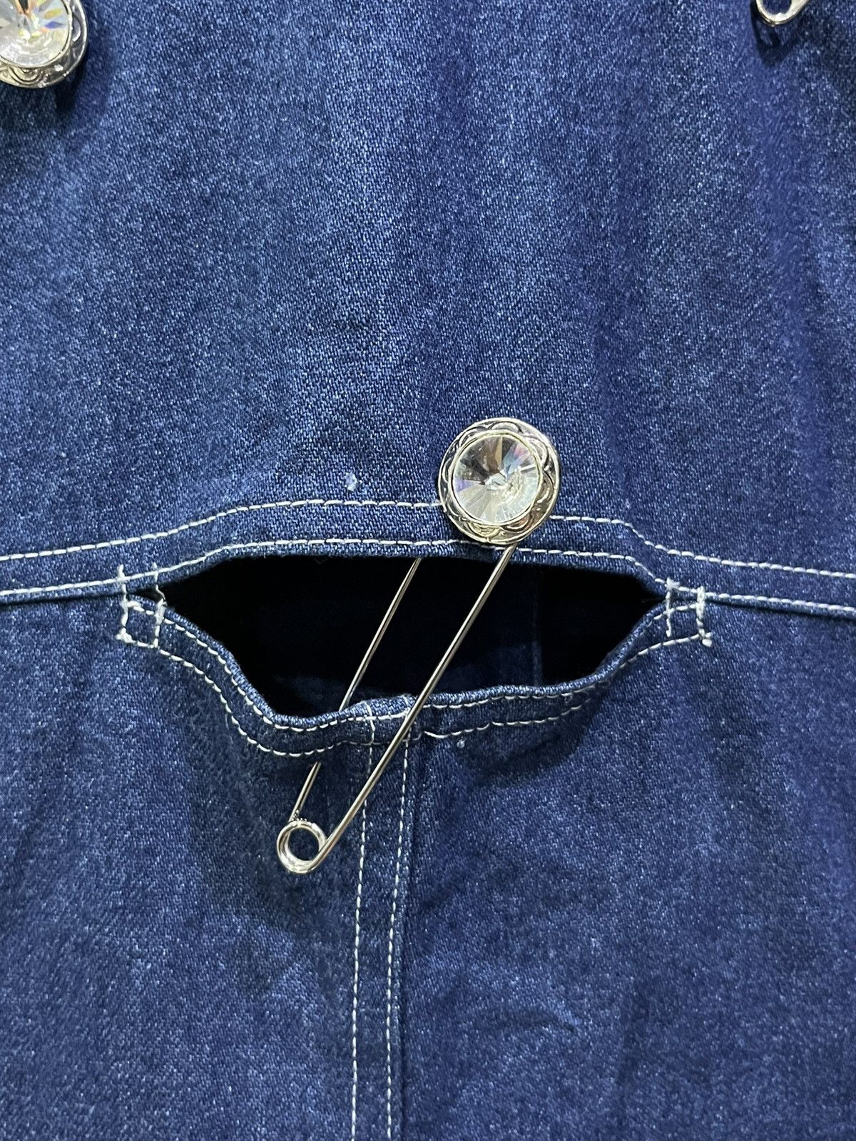 Italia Independent 🔥Ivano Boni Safety Pin Denim Jacket Avant Italy Size S / US 4 / IT 40 - 13 Thumbnail