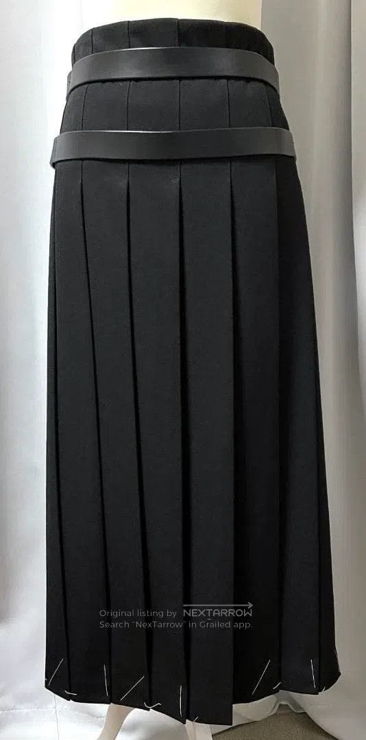 Comme des Garcons Comme Des Garcons size S Leather double waist belt pleated Size 23" - 3 Thumbnail