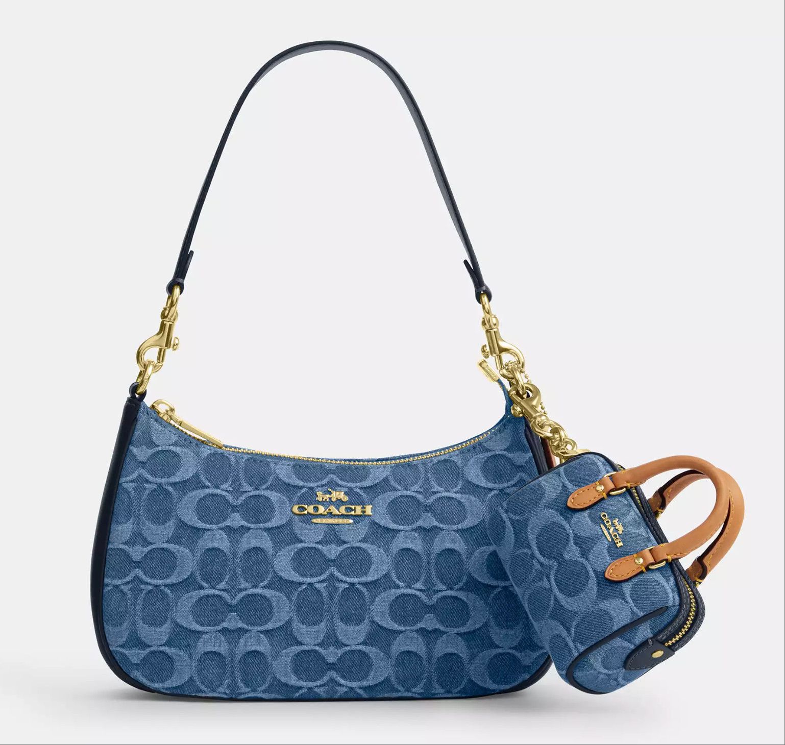 Coach Mini Rowan Bag Charm In Signature Denim CDB20 Size ONE SIZE - 7 Thumbnail