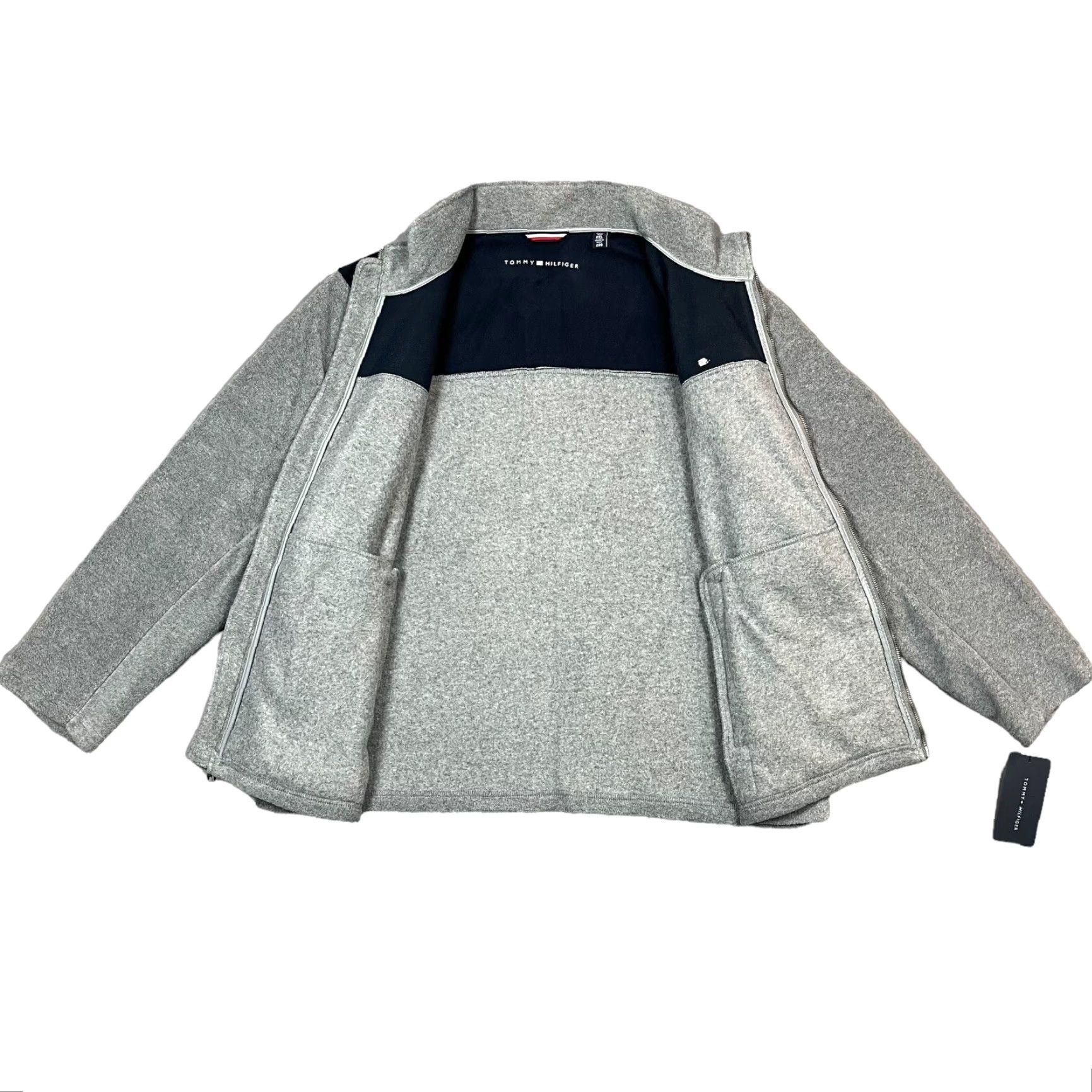 Tommy Hilfiger Tommy Hilfiger Mens Classic Polar Fleece Jacket 2XL Gray Navy Zippered Pockets Jacket Size US XXL / EU 58 / 5 - 4 Thumbnail