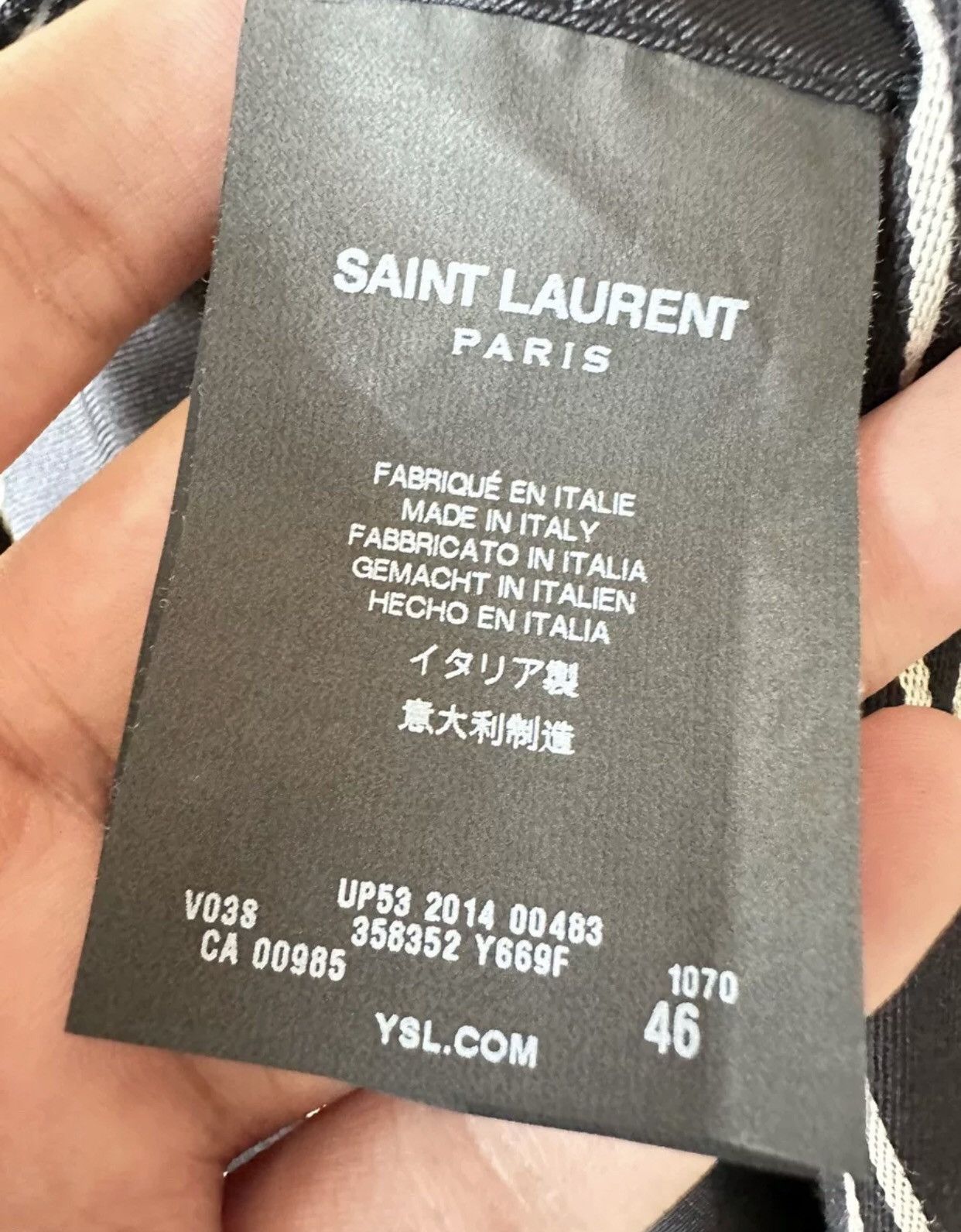 Saint Laurent Paris × Yves Saint Laurent Saint Laurent slp black and white striped suit Size 46S - 4 Thumbnail