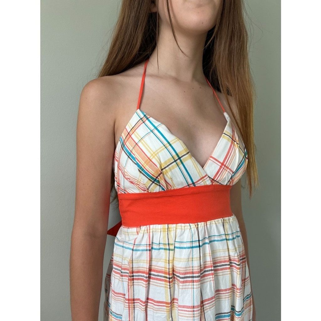 Vintage Womens Y2K Vintage Plaid Summer Halter Sundress Dress Size M / US 6-8 / IT 42-44 - 5 Thumbnail