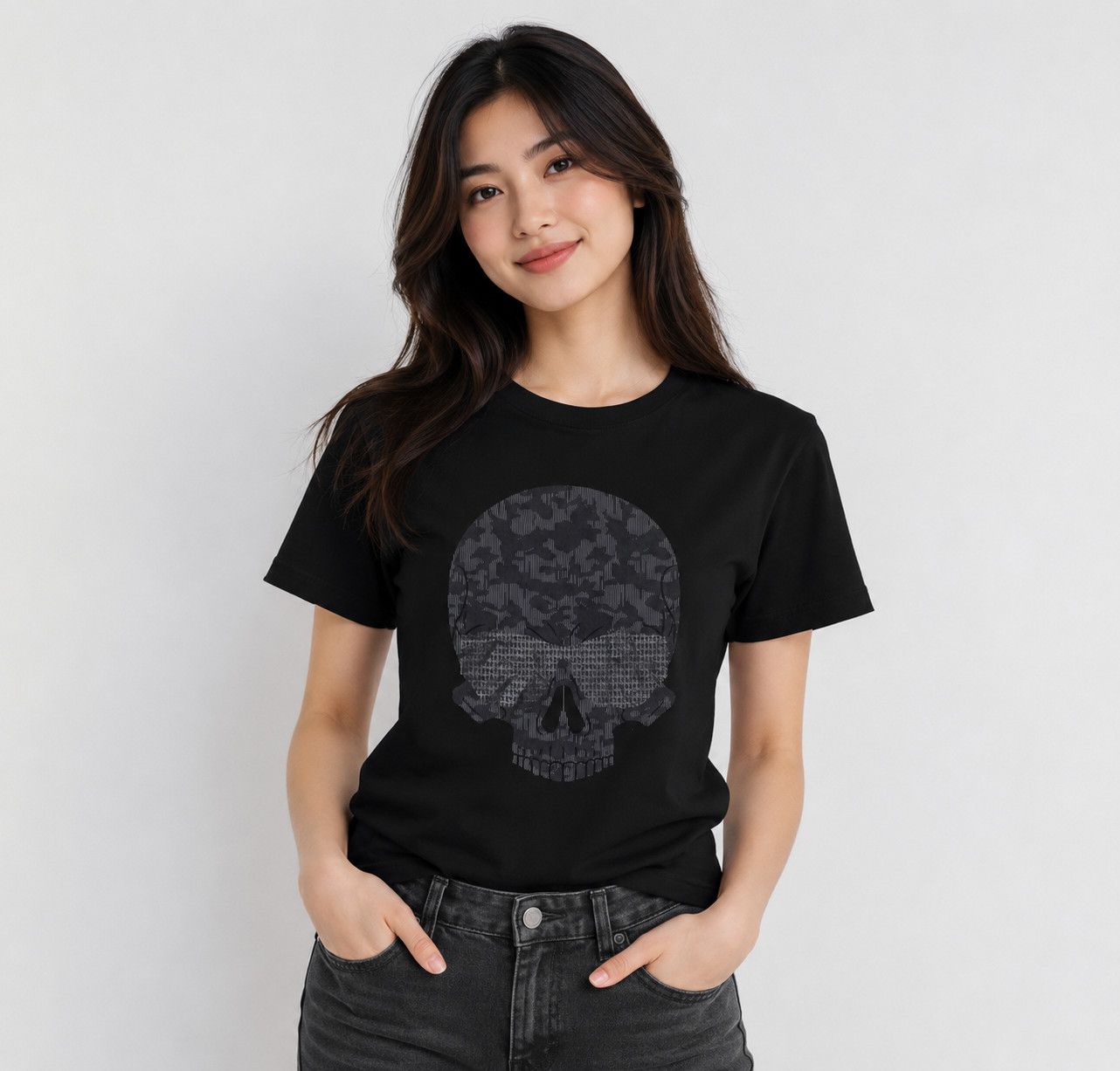 Karl Lagerfeld Karl Lagerfeld Paris Black Skull Graphic T-Shirt Size M / US 6-8 / IT 42-44 - 1 Thumbnail