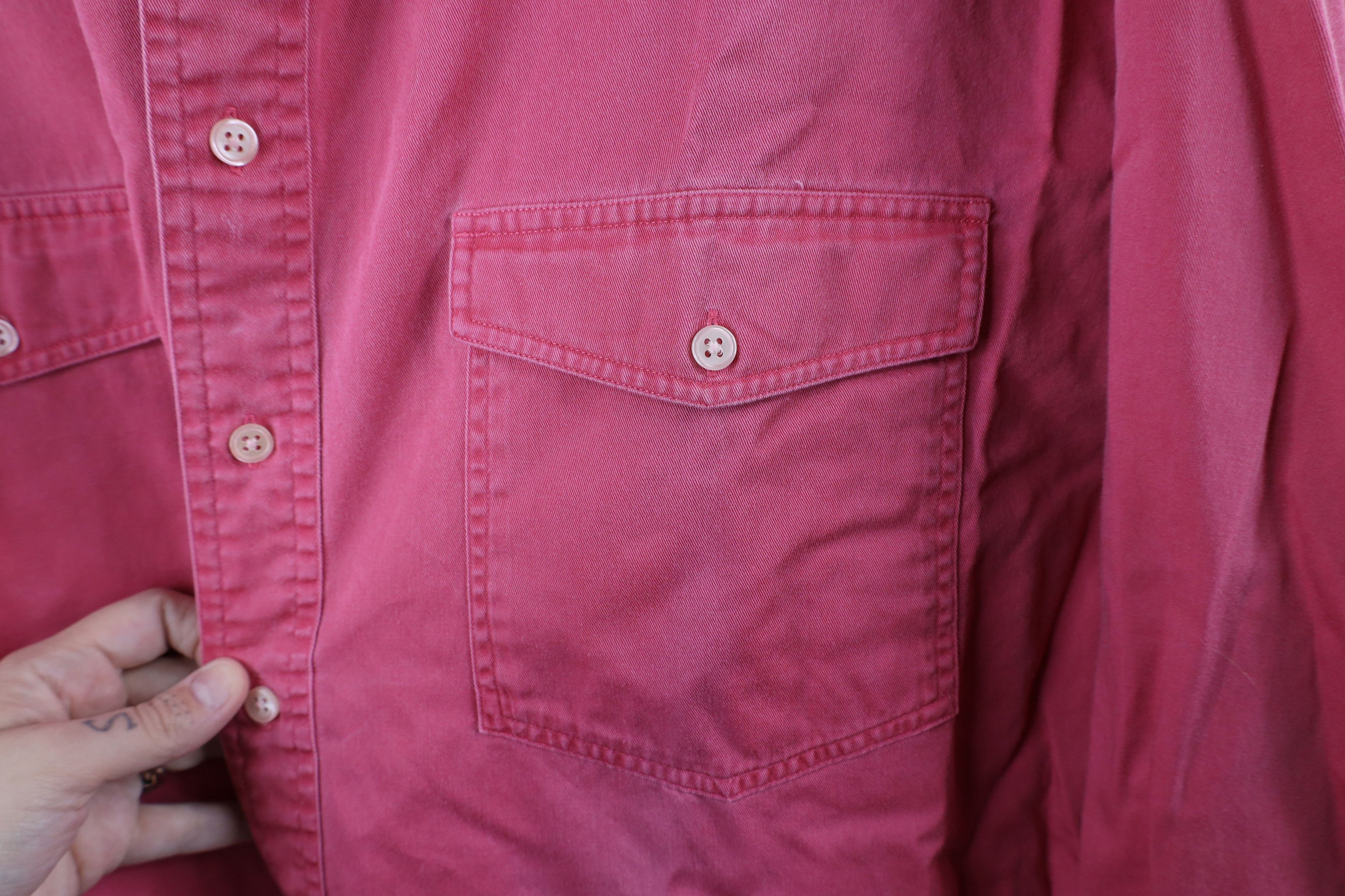 Vintage Vintage 90s Streetwear Fit Stonewash Collared Button Shirt Size US L / EU 52-54 / 3 - 6 Thumbnail